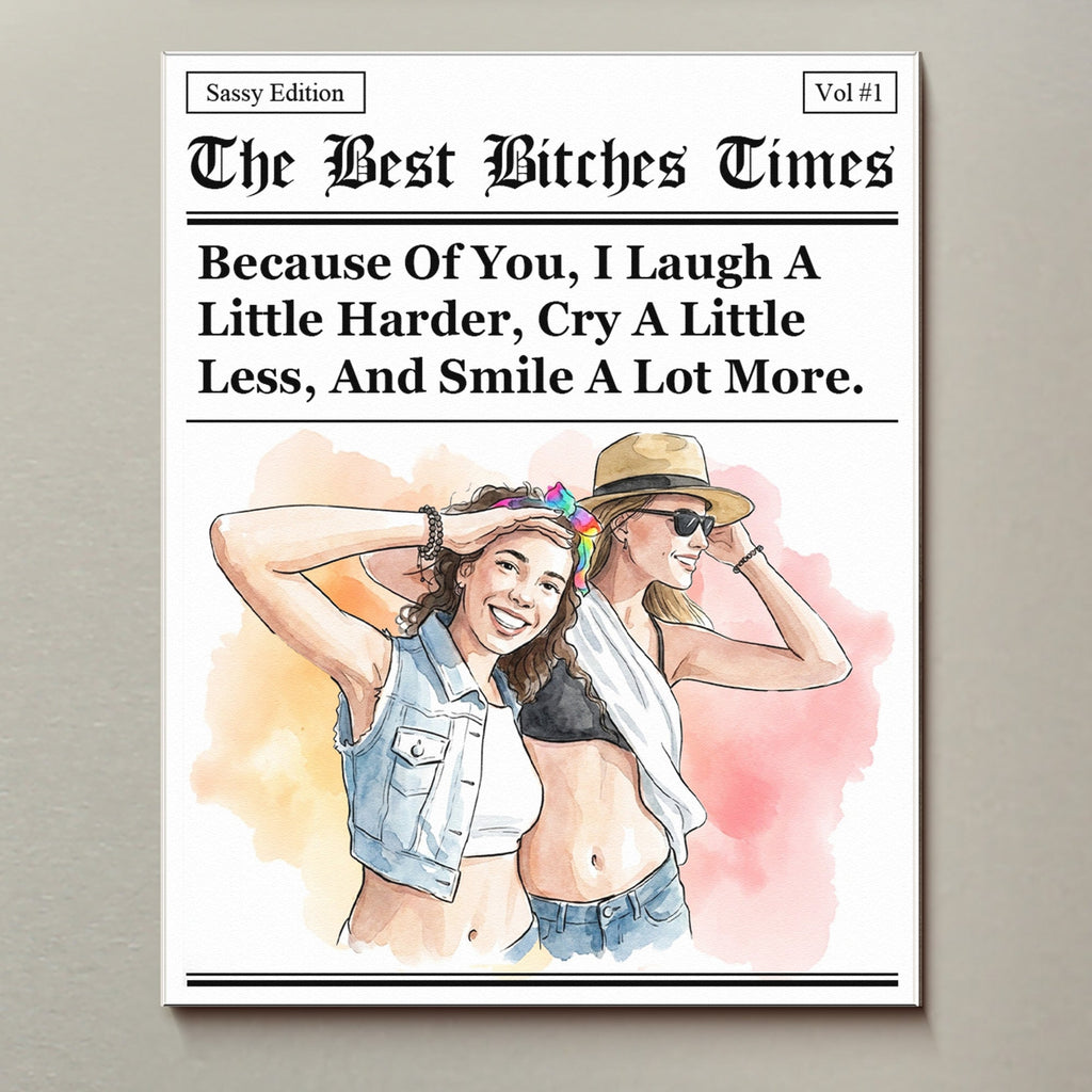 Friendship Gifts Custom Photo Watercolor Art - Personalized Magnet