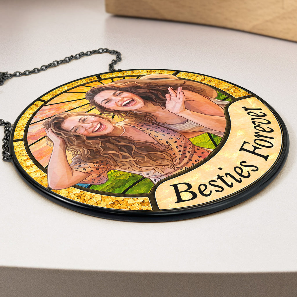 Friendship Gifts Photo Stained Glass - Personalized Window Hanging Suncatcher