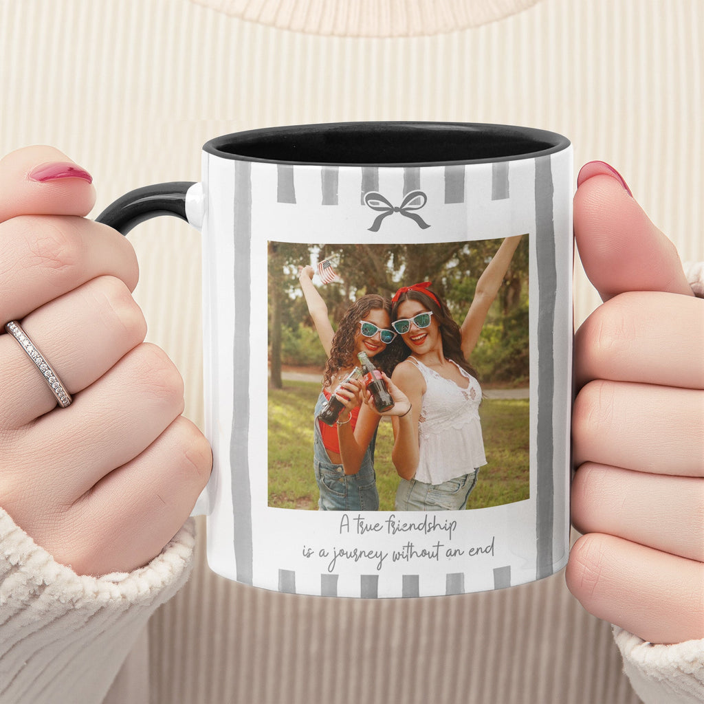 Friendship Photo Cup, Gifts For Her Stripes Style - Personalized Mug