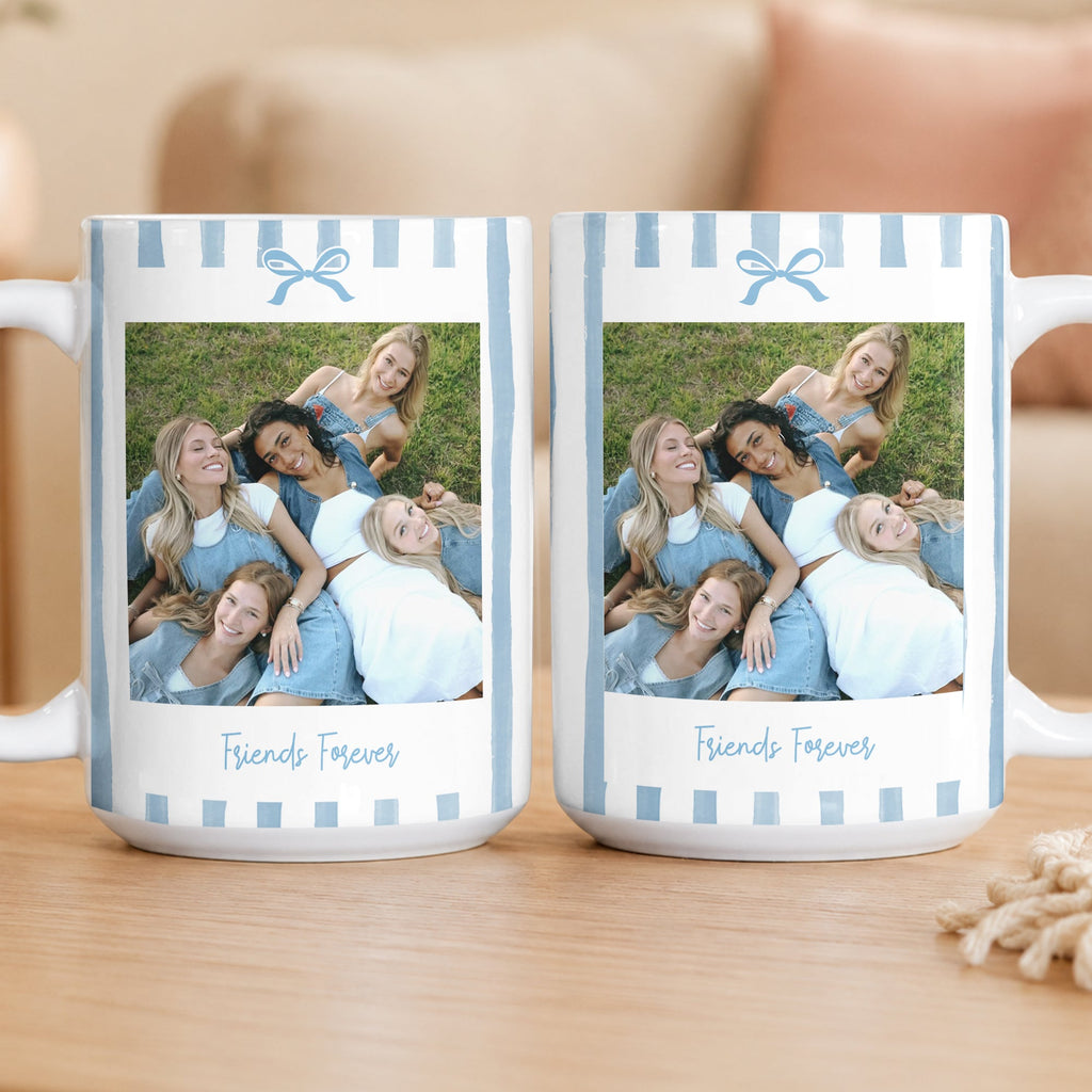 Friendship Photo Cup, Gifts For Her Stripes Style - Personalized Mug