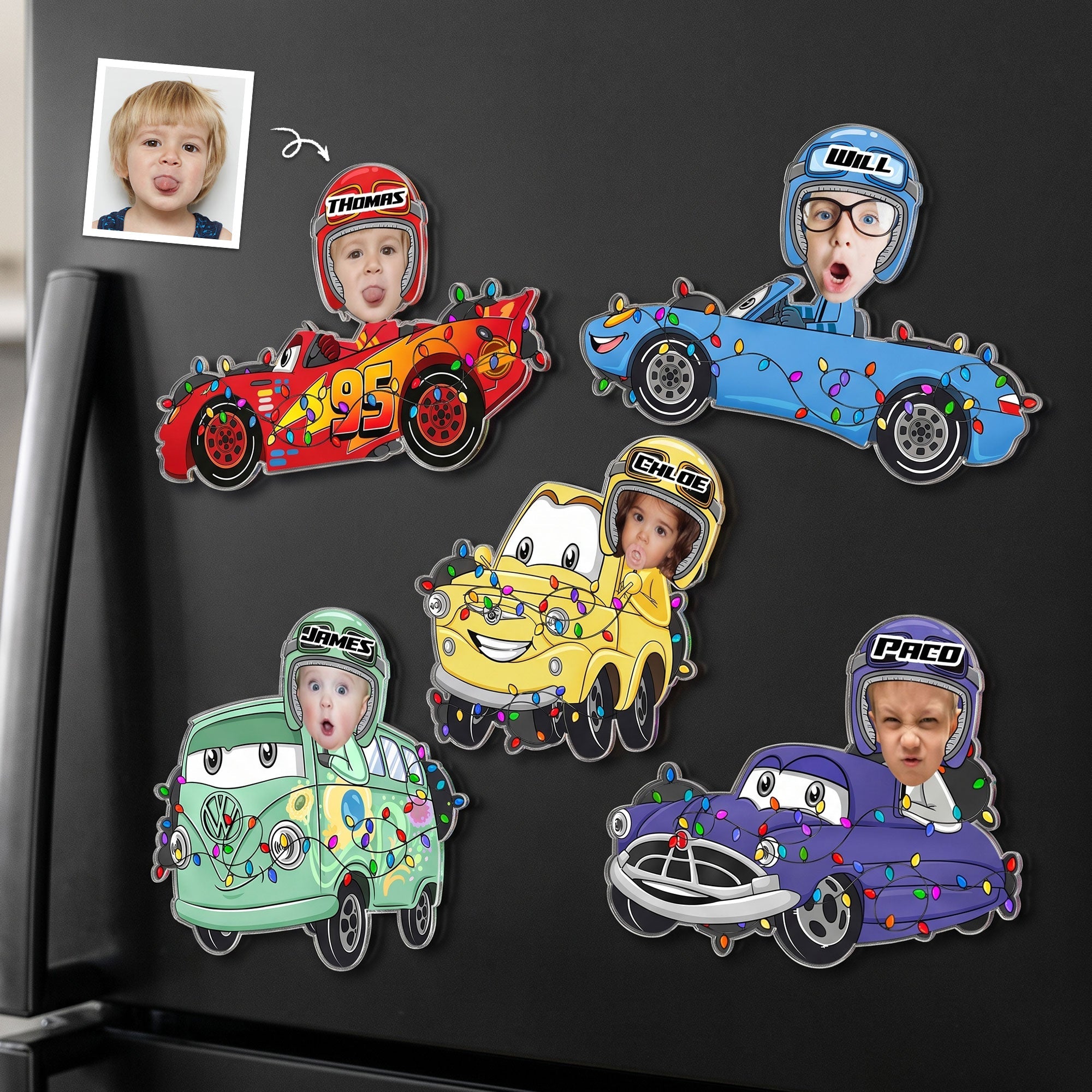 Funny Custom Kid Face Car Toys - Personalized Magnet