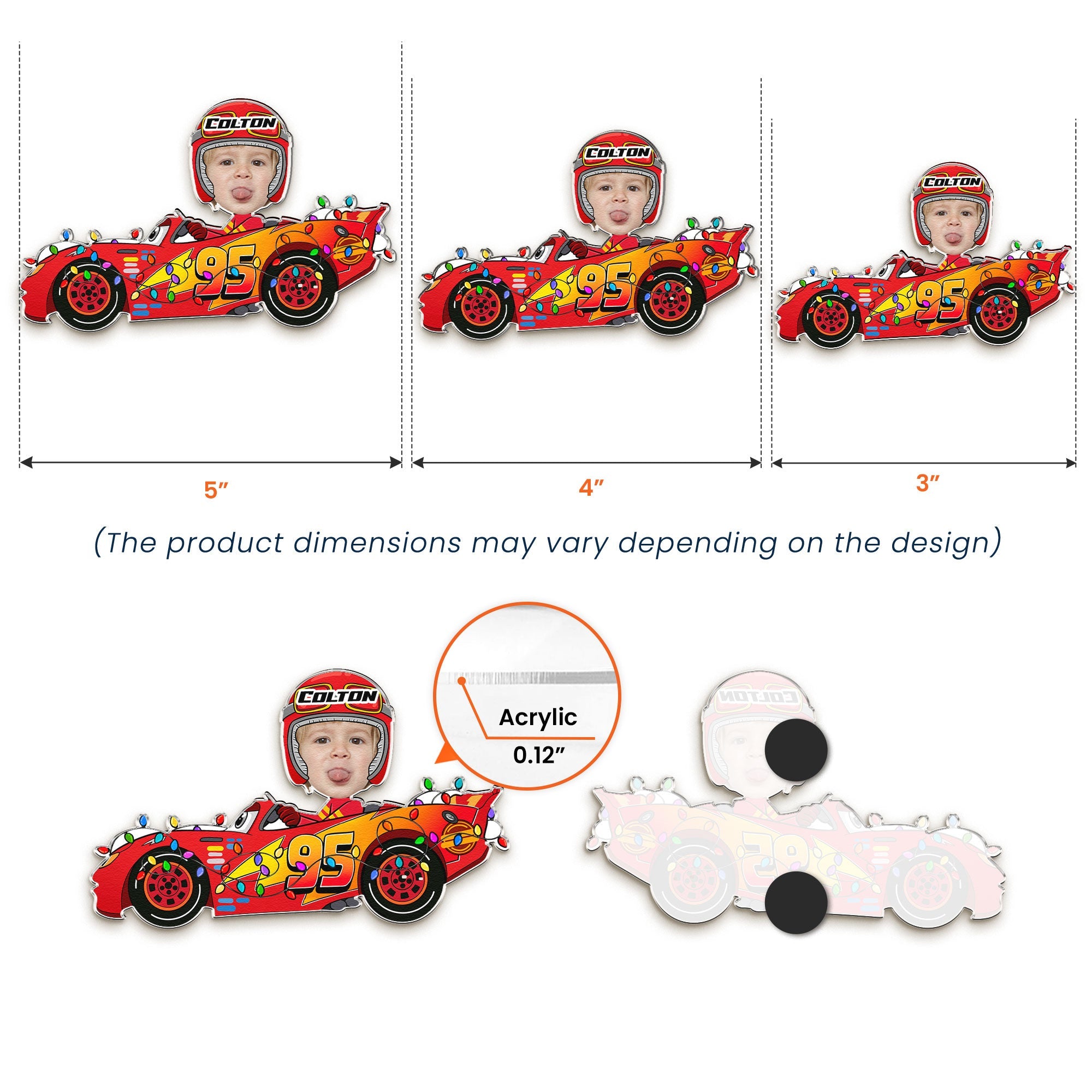 Funny Custom Kid Face Car Toys - Personalized Magnet