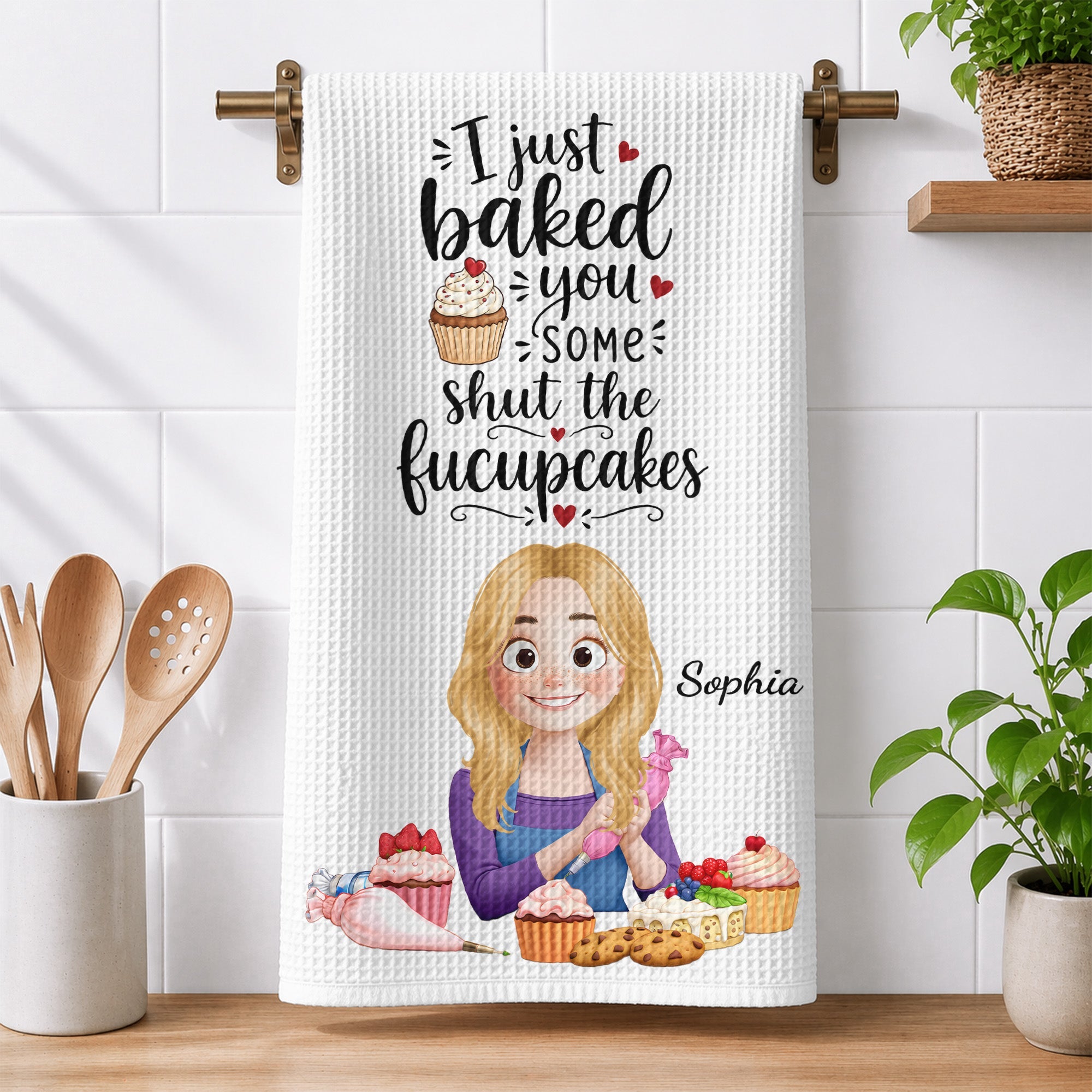 Funny Gifts For Bakers - For Her, Mom, Grandma, Wife Who Loves Cooking Baking - Personalized Kitchen Towel