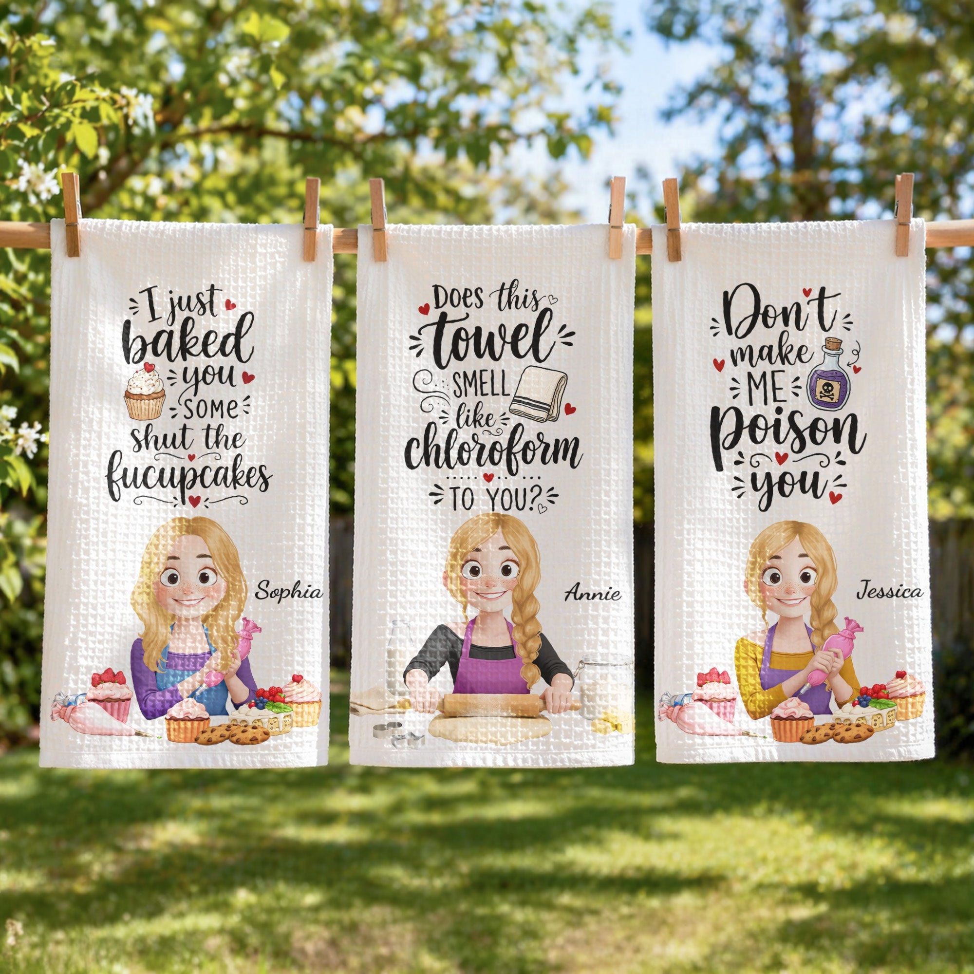 Funny Gifts For Bakers - For Her, Mom, Grandma, Wife Who Loves Cooking Baking - Personalized Kitchen Towel