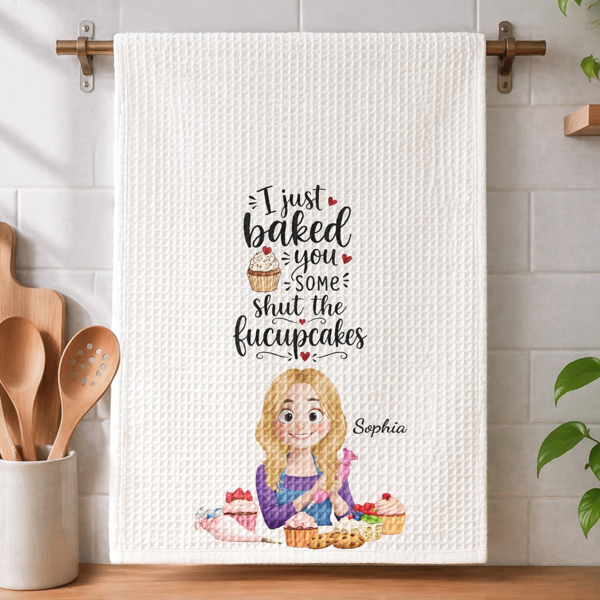 Funny Gifts For Bakers - For Her, Mom, Grandma, Wife Who Loves Cooking Baking - Personalized Kitchen Towel