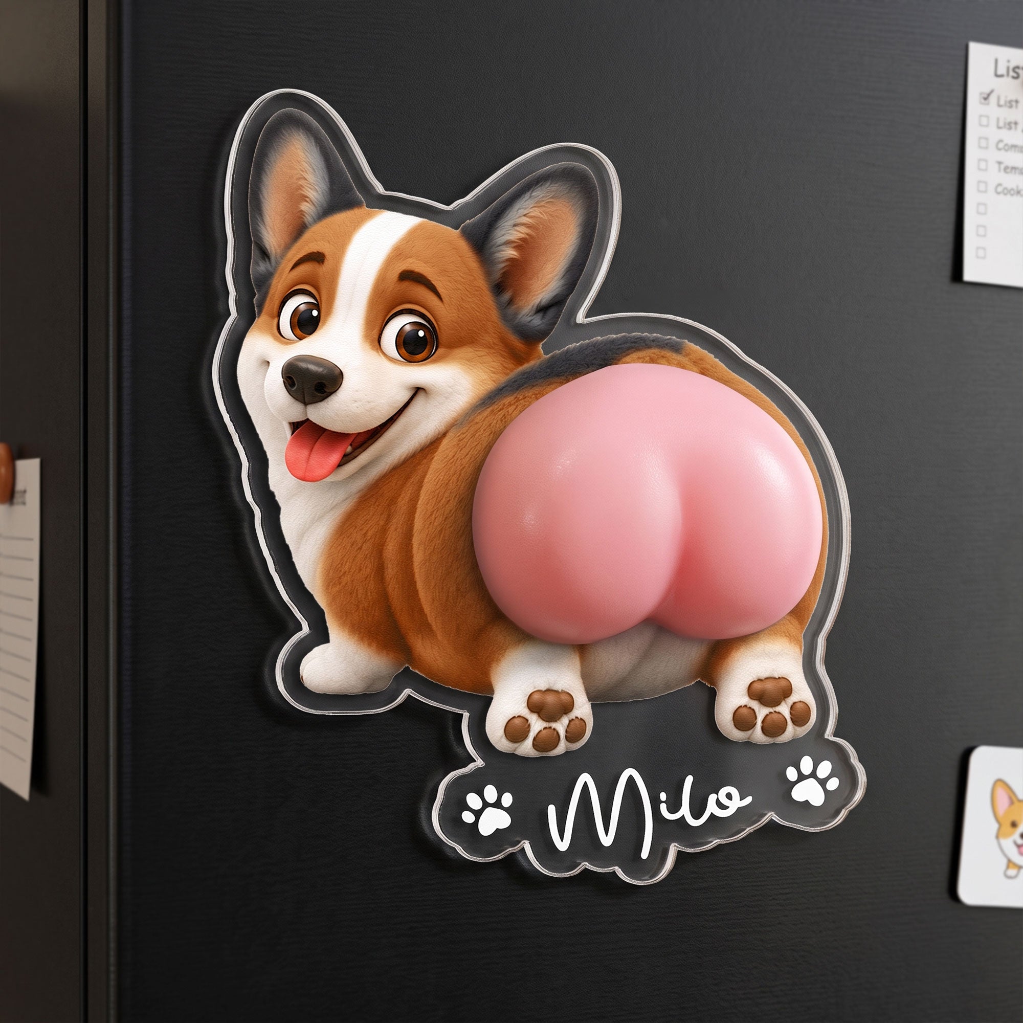 Funny Squishy Big Butt Gift For Dog Lover - Personalized Fridge Magnet