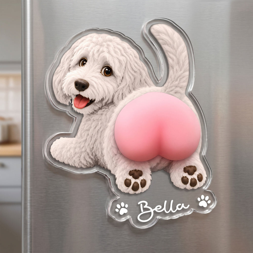 Funny Squishy Big Butt Gift For Dog Lover - Personalized Fridge Magnet