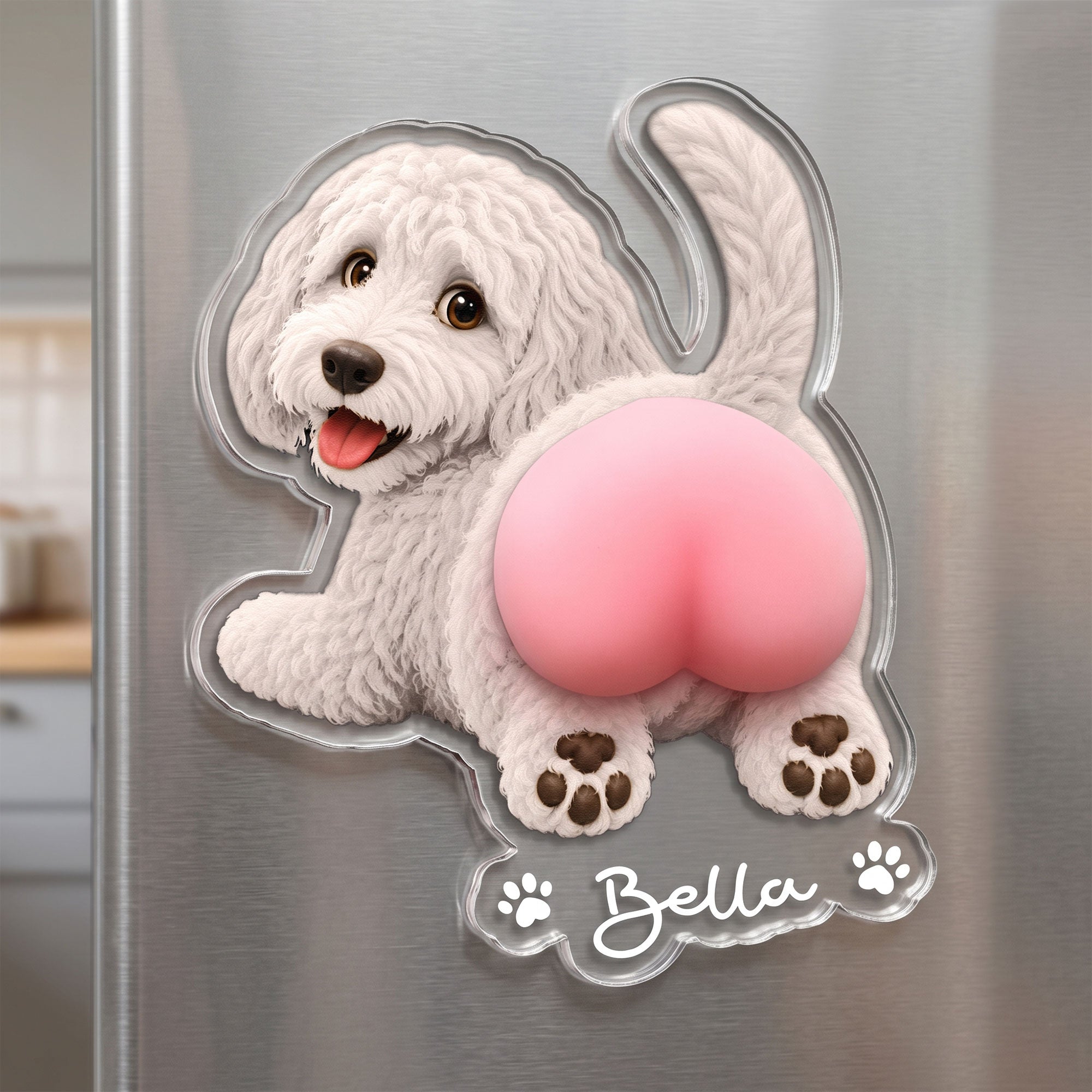 Funny Squishy Big Butt Gift For Dog Lover - Personalized Fridge Magnet