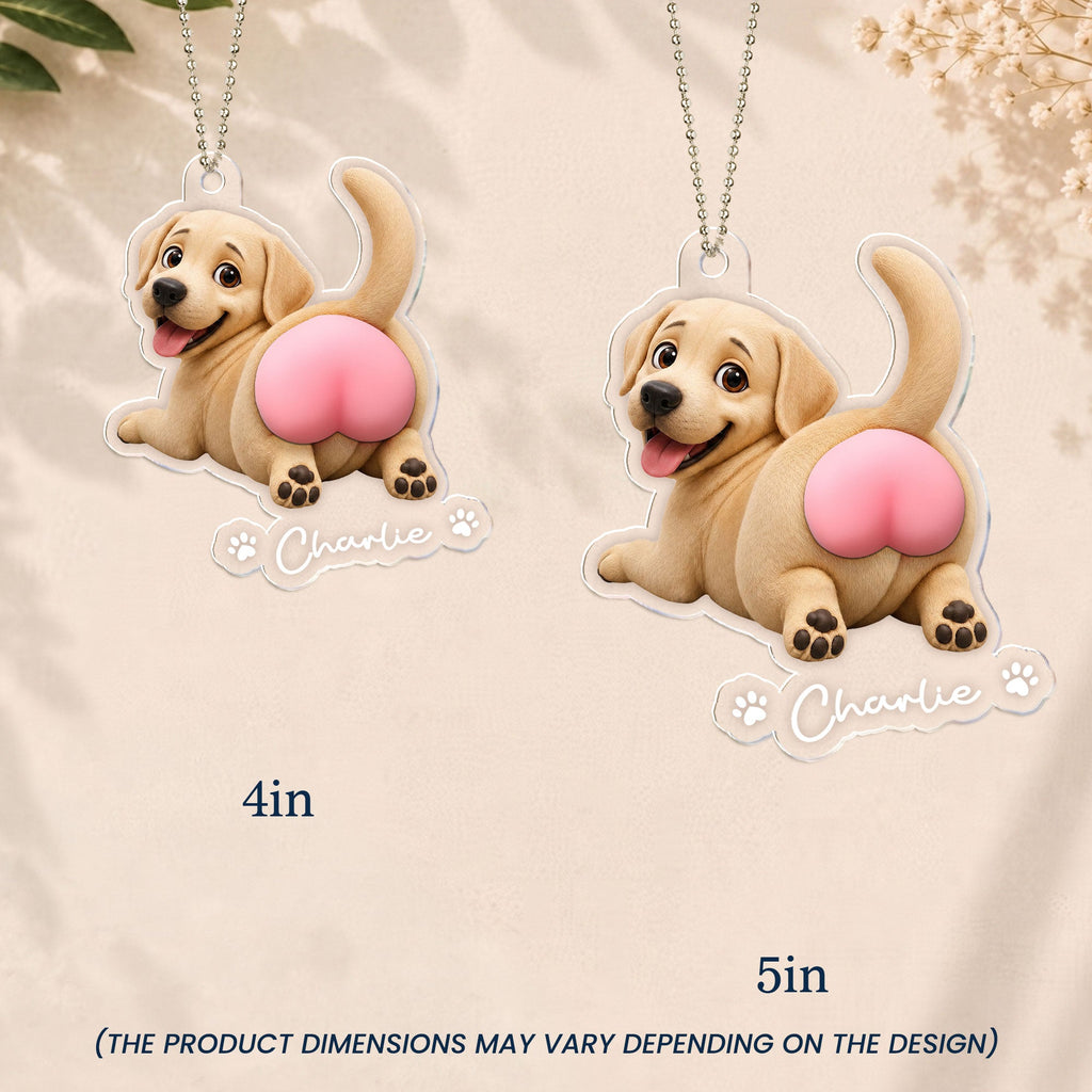 Funny Squishy Big Butt Gift For Dog Lover - Personalized Rear View Mirror Accessory