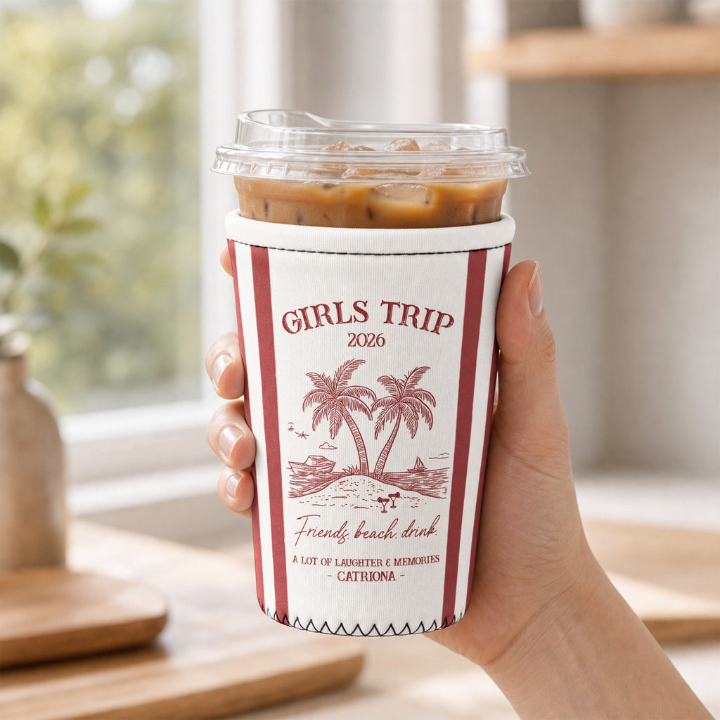 Girls Trip Summer Time - Personalized Iced Coffee Sleeve