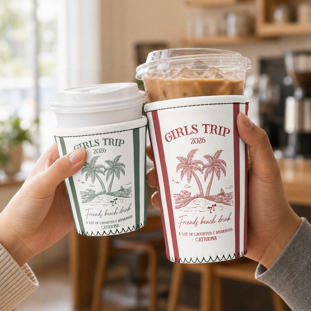 Girls Trip Summer Time - Personalized Iced Coffee Sleeve