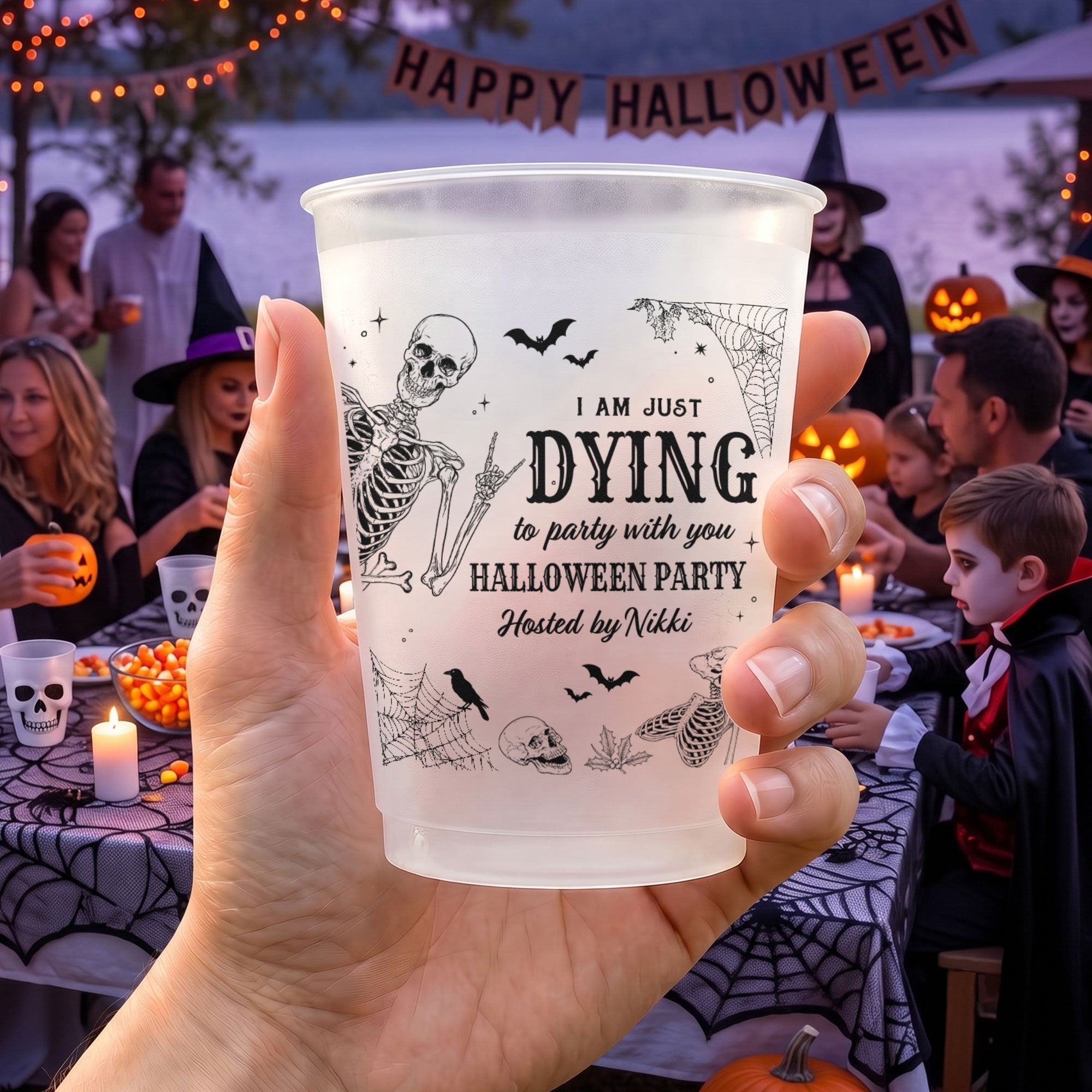 Halloween Party Funny Skeleton Meme - Personalized Cups