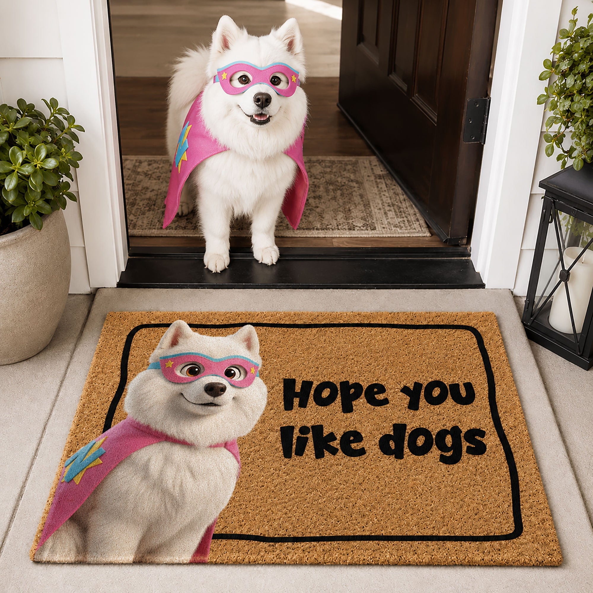 Hope You Like Cats, Dogs - Cartoon Your Pet - Personalized Doormat
