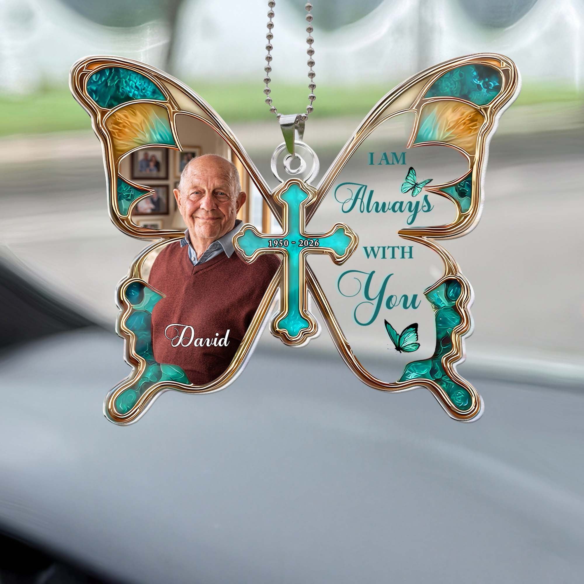 I Am Always With You Memorial Gifts Loss Of Loved Ones - Personalized Rear View Mirror Accessory