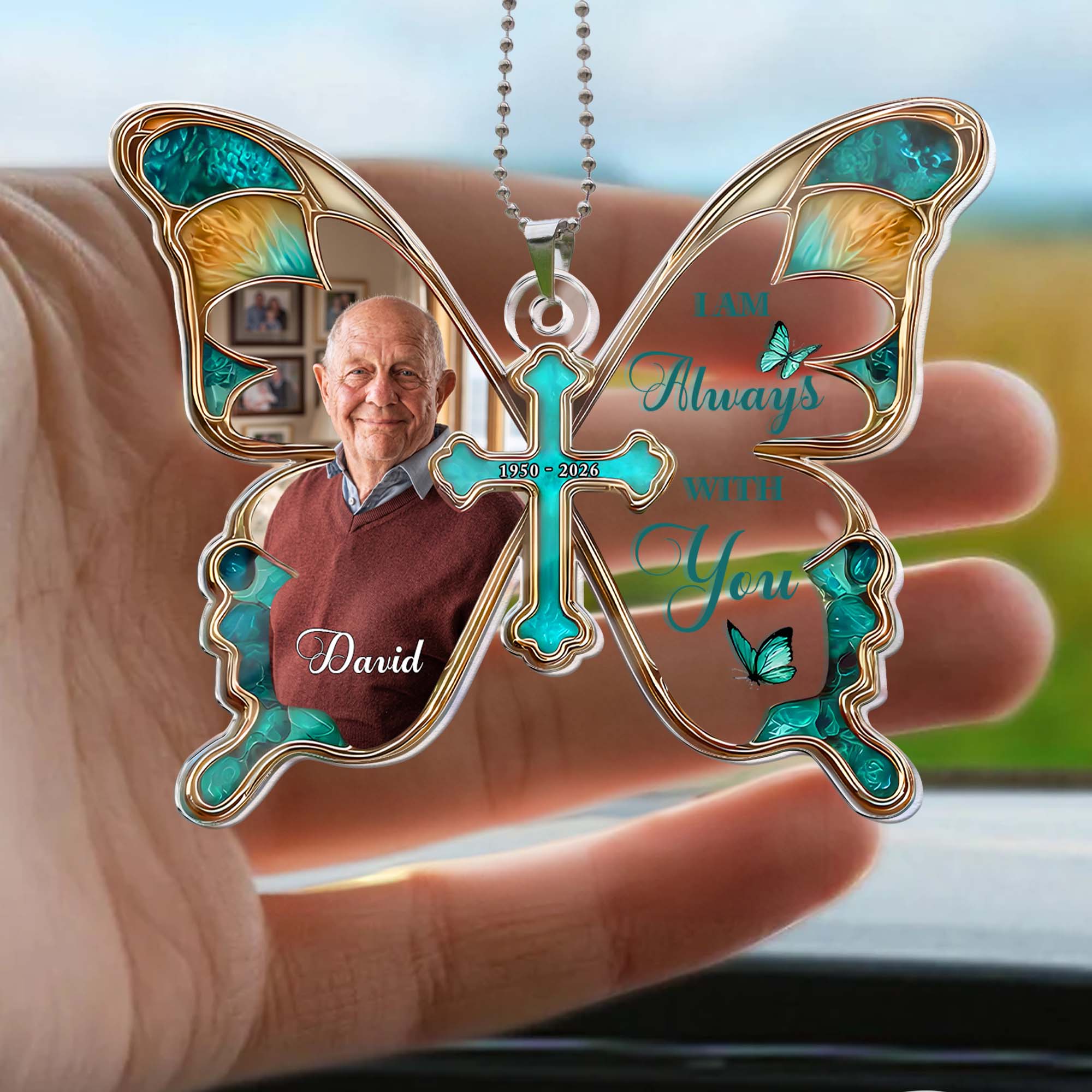 I Am Always With You Memorial Gifts Loss Of Loved Ones - Personalized Rear View Mirror Accessory