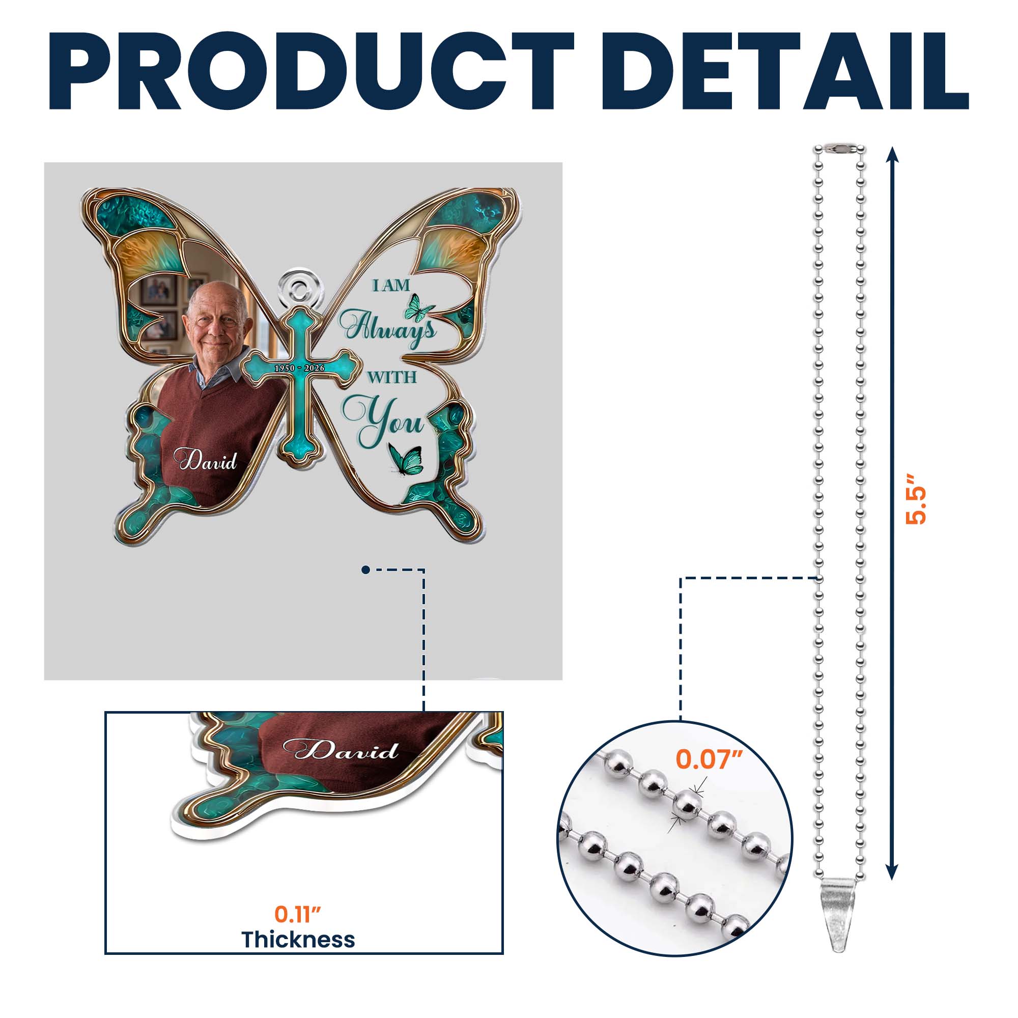 I Am Always With You Memorial Gifts Loss Of Loved Ones - Personalized Rear View Mirror Accessory