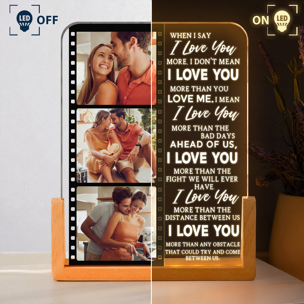 I Love You More Than Anything Couple Anniversary Gifts - Personalized Night Light