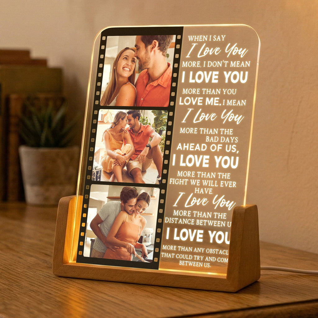 I Love You More Than Anything Couple Anniversary Gifts - Personalized Night Light