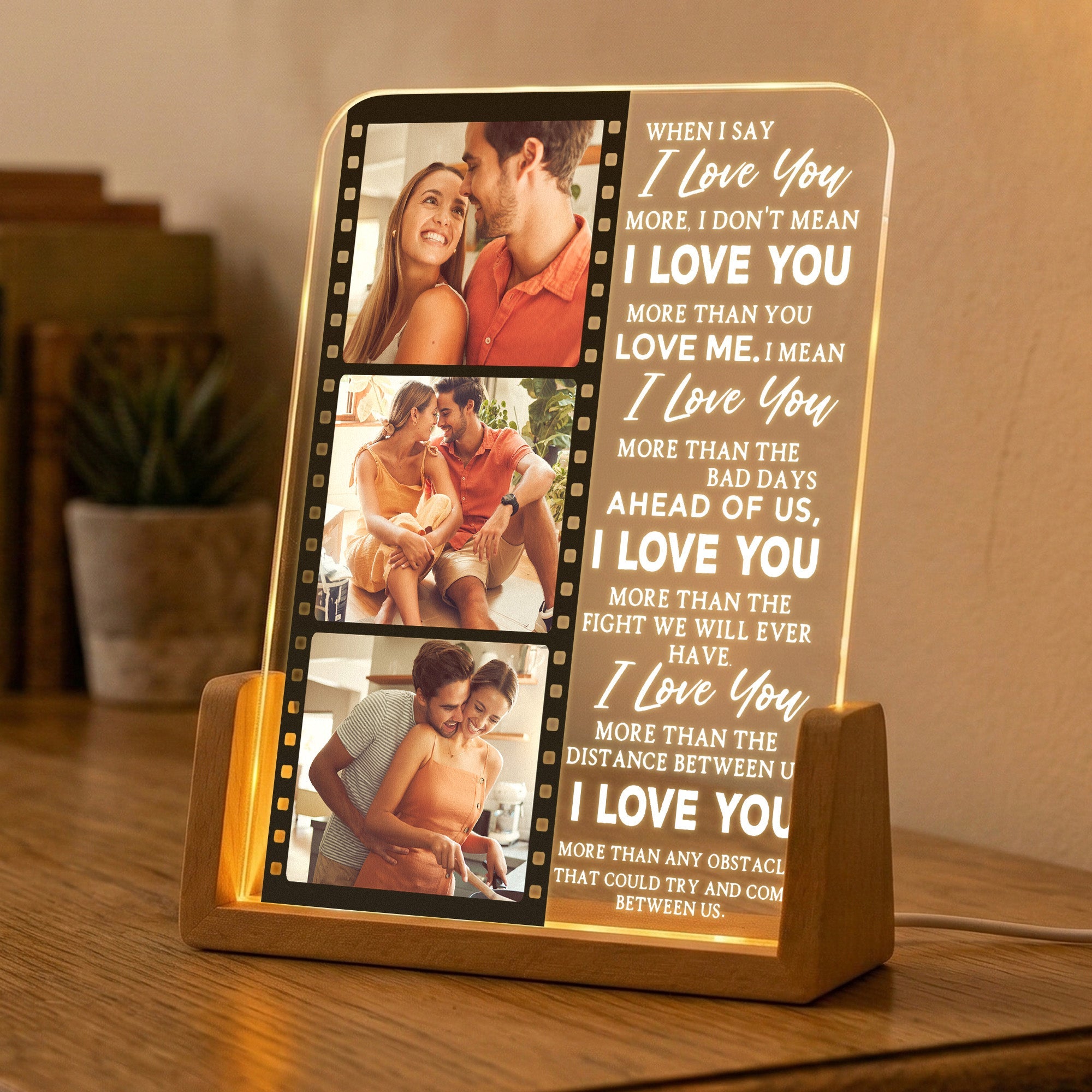 I Love You More Than Anything Couple Anniversary Gifts - Personalized Night Light
