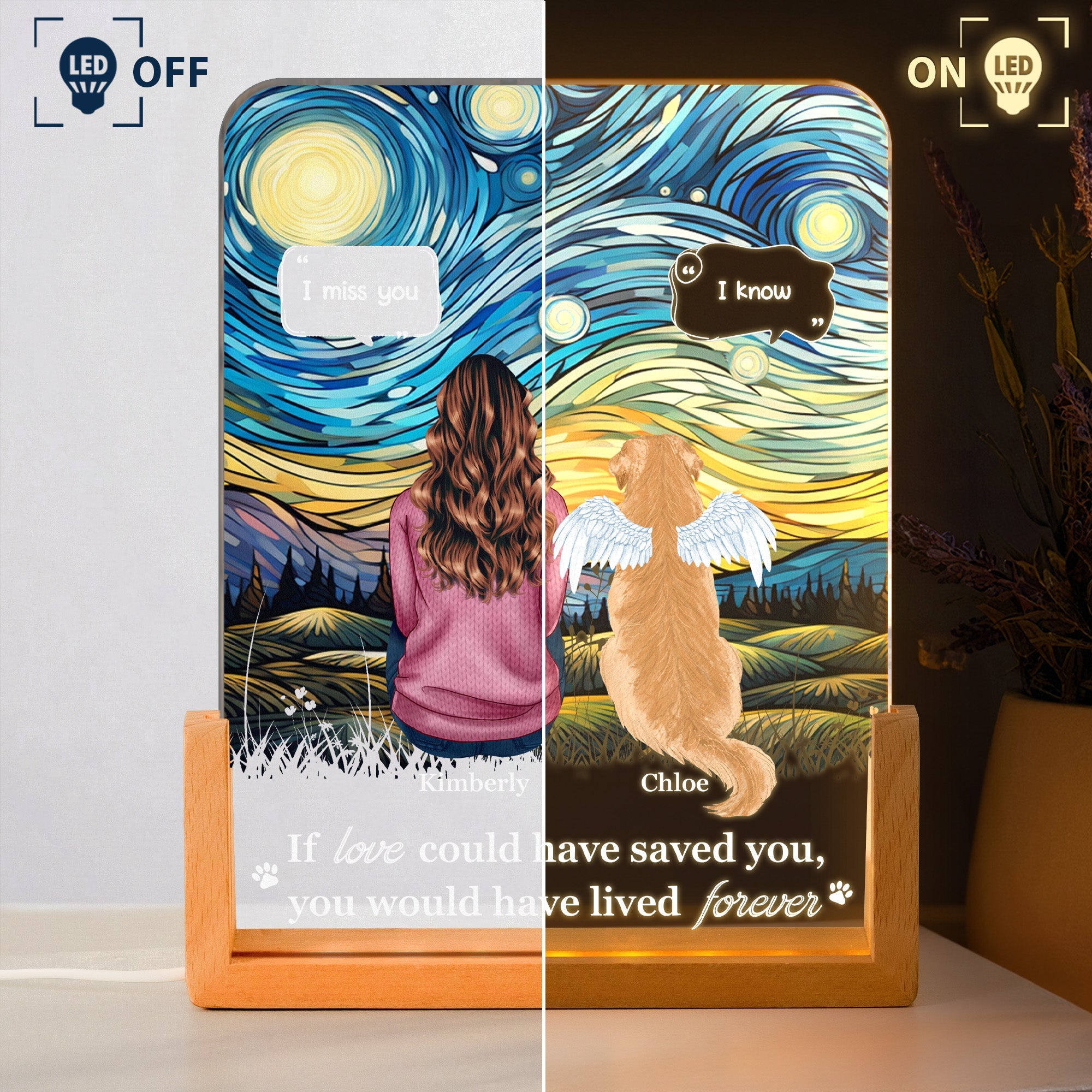 I Miss You Pet Loss Your Light Will Always Shine In My Heart - Personalized Night Light