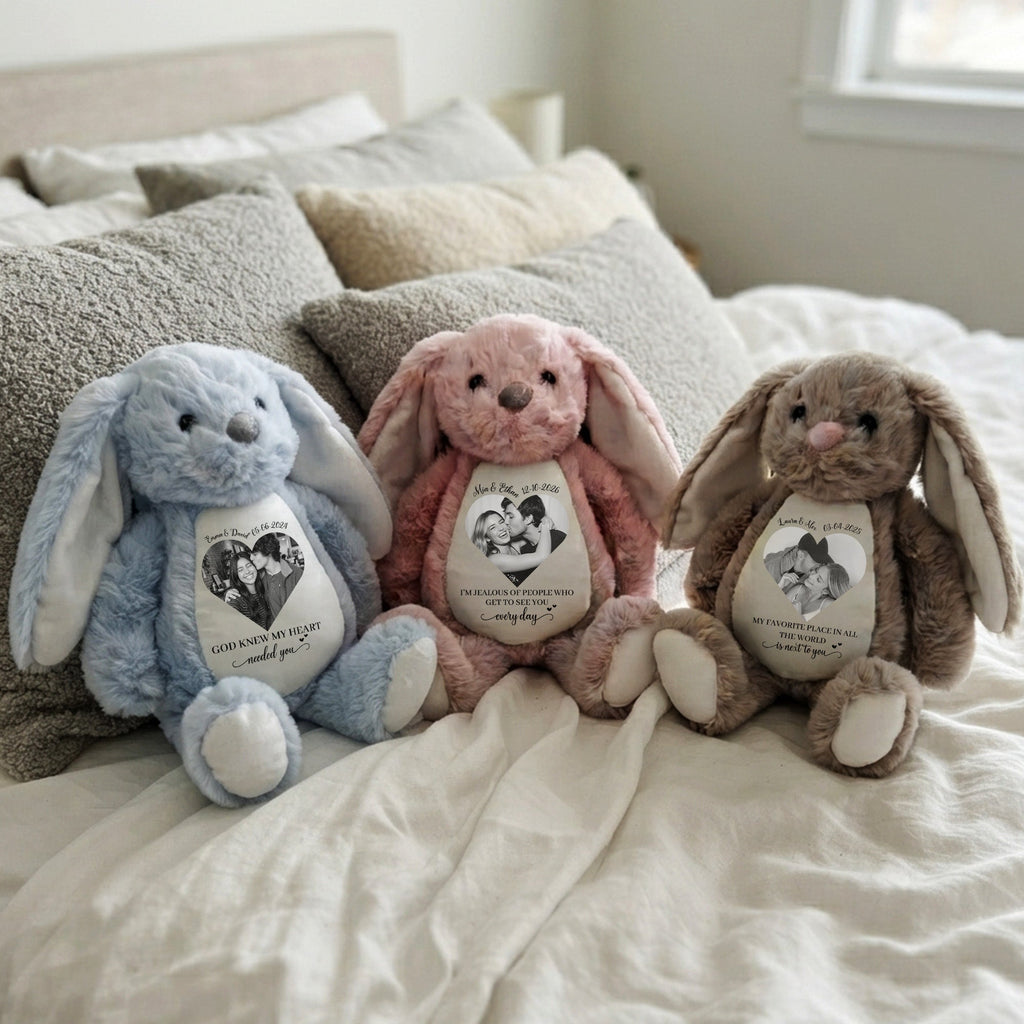 I’m Jealous Of People Who Get To See You Every Day - Long Distance Couples - Personalized Bunny Plush
