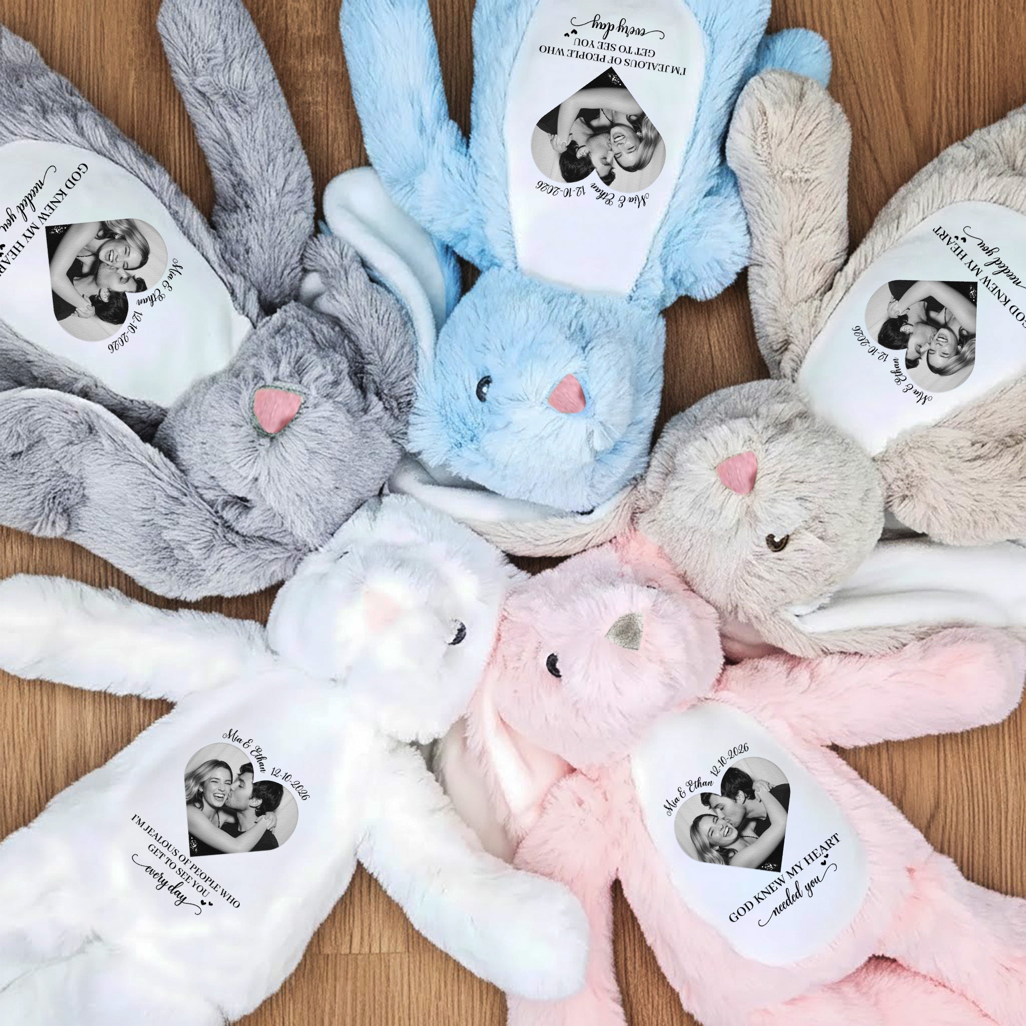 I’m Jealous Of People Who Get To See You Every Day - Long Distance Couples - Personalized Bunny Plush