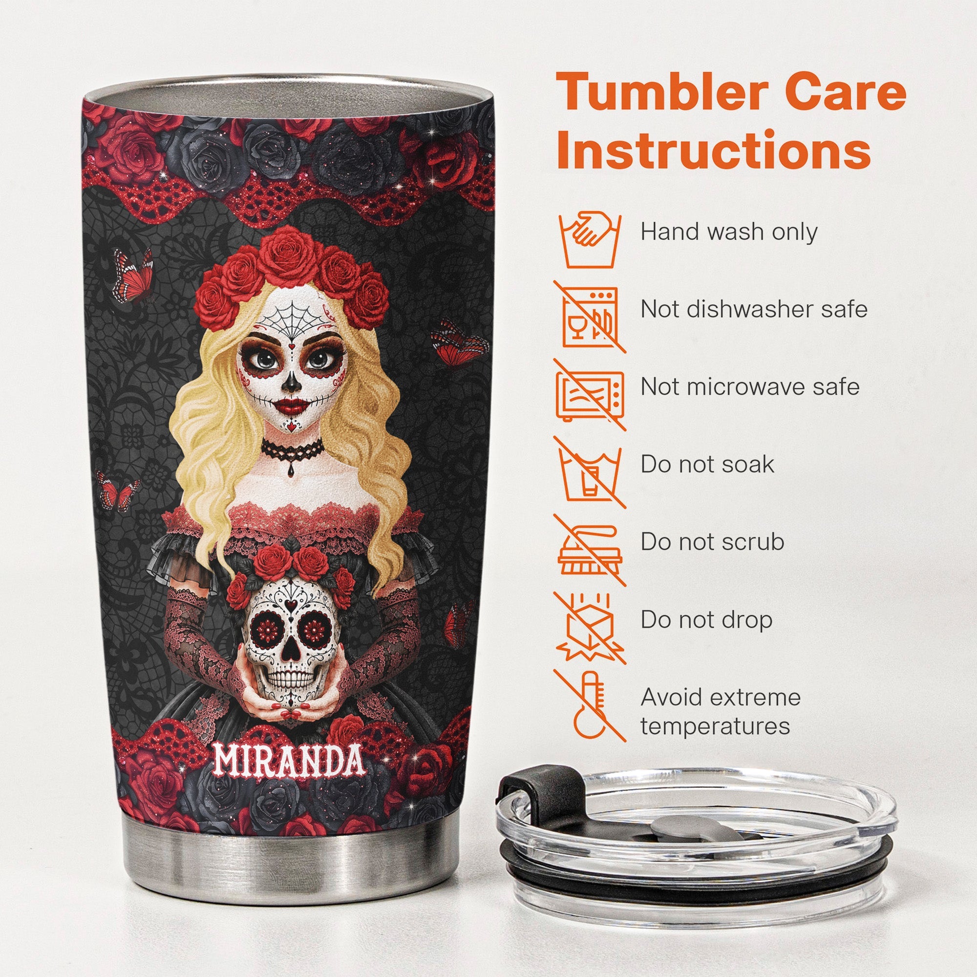 I'm Not Sugar & Spice And Everything Nice Day Of The Dead - Personalized Tumbler