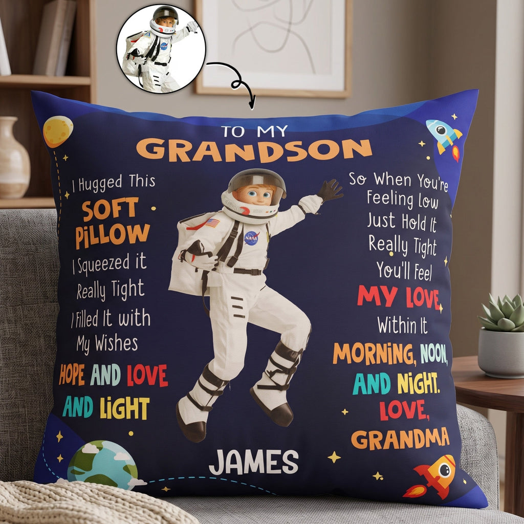 Kid Cartoon Character Hug This Gift - Personalized Pillow