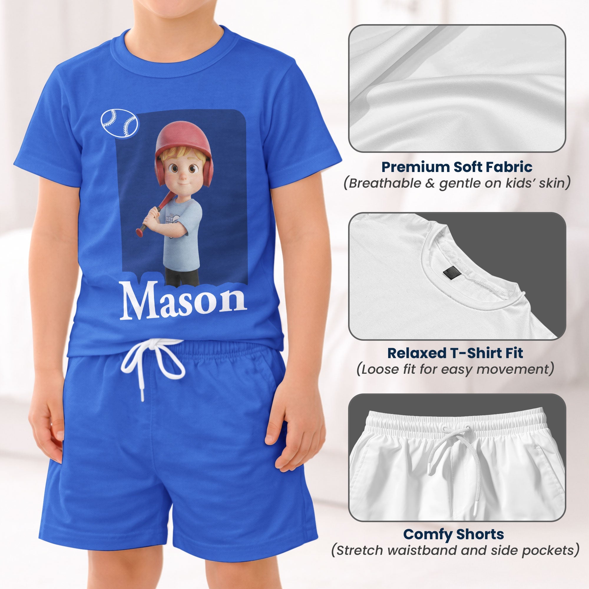 Kid Cartoon Character Toy Box - Personalized Kids Clothing Set
