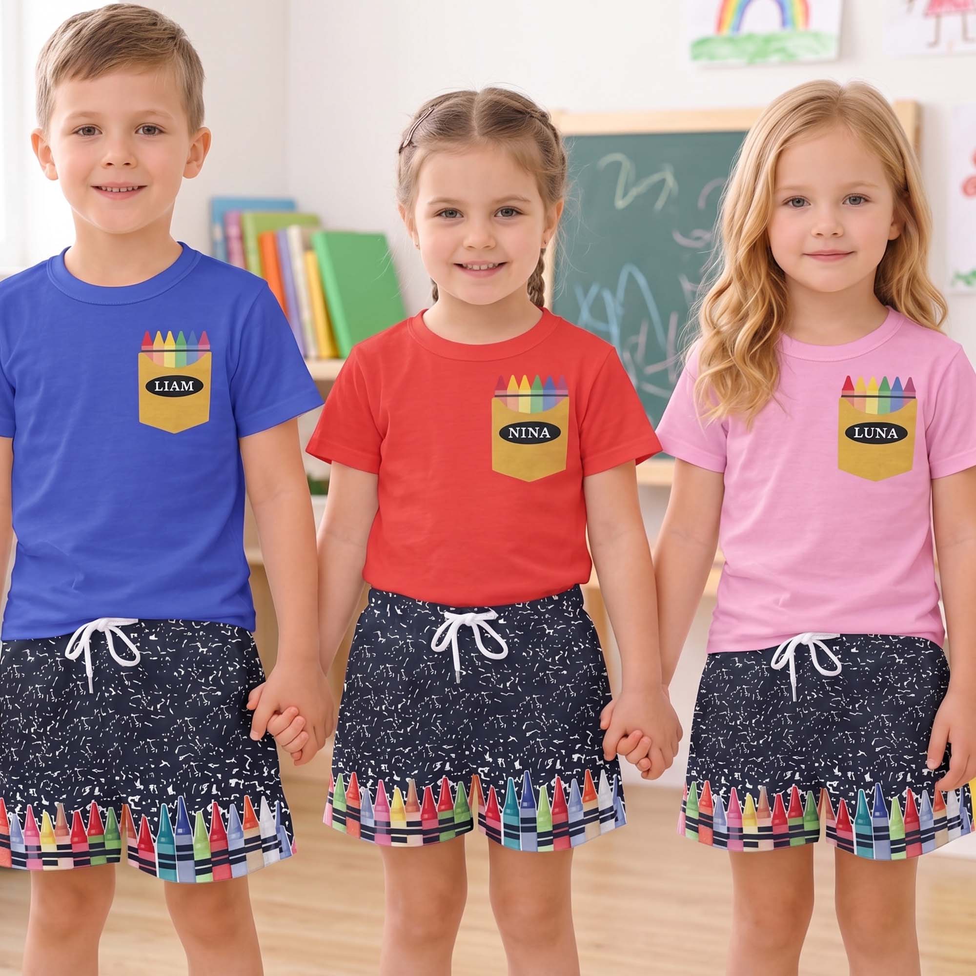 Kid Crayon Design - Personalized Kids Clothing Set