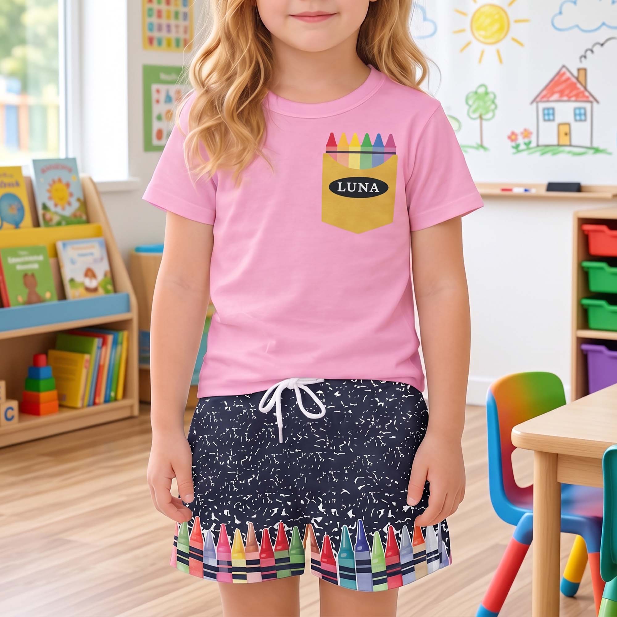 Kid Crayon Design - Personalized Kids Clothing Set