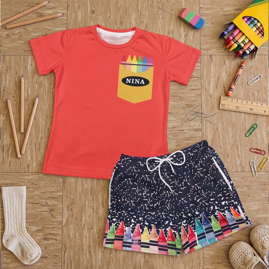 Kid Crayon Design - Personalized Kids Clothing Set