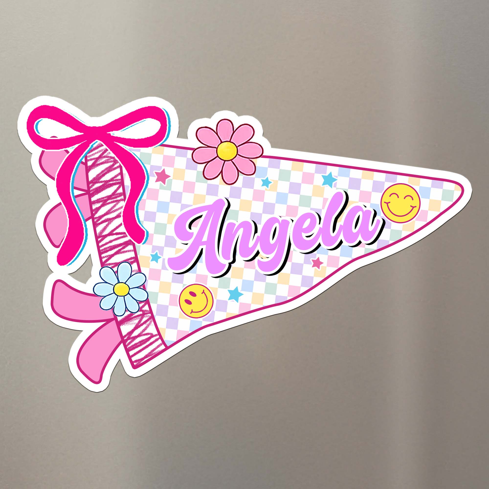 Kid Custom Name Pennant Locker - Personalized Magnet