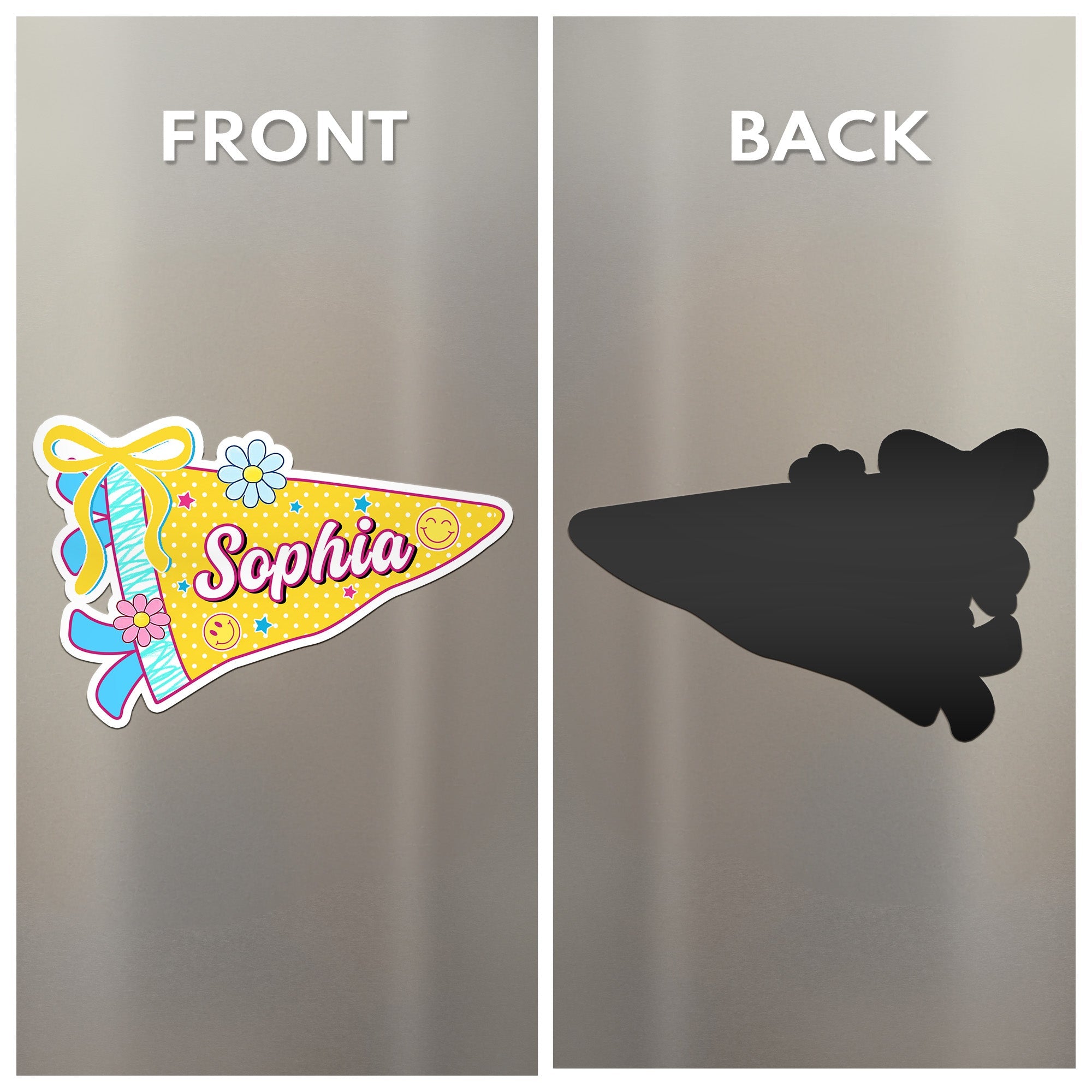 Kid Custom Name Pennant Locker - Personalized Magnet