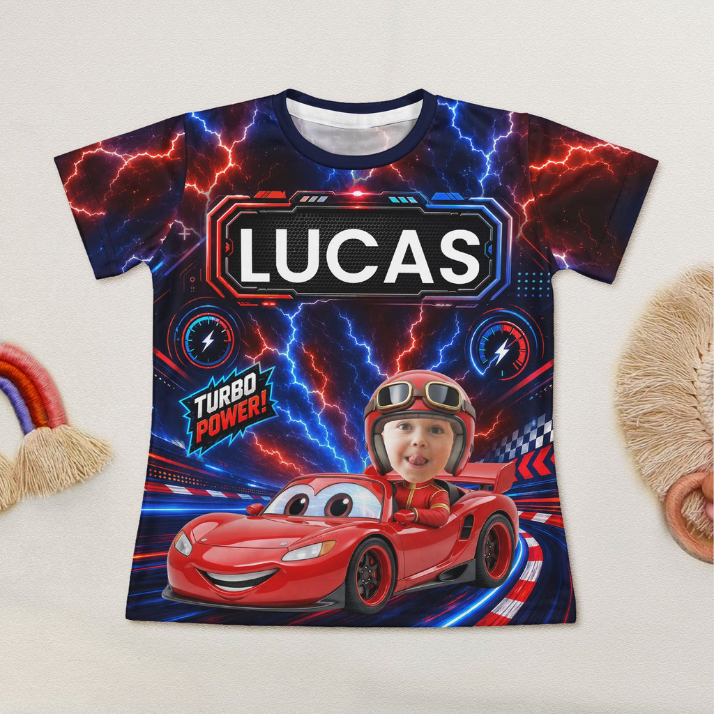 Kid Racing Custom Photo - Personalized Kids Clothing Set