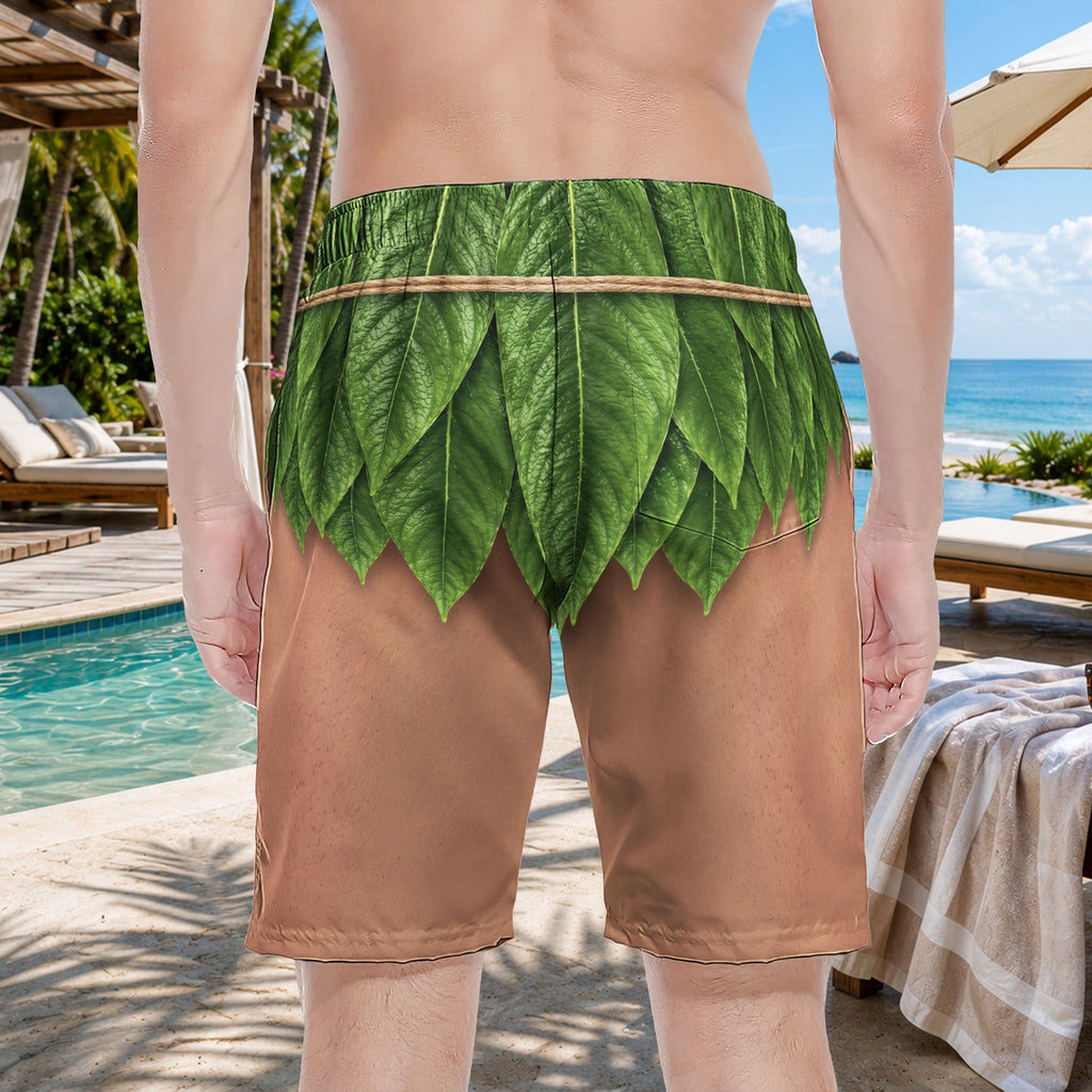 Aloha Men’s Funny 3D Hawaiian, Summer Bachelor Party Costume, Adult Humor Halloween Cosplay - Personalized Shorts