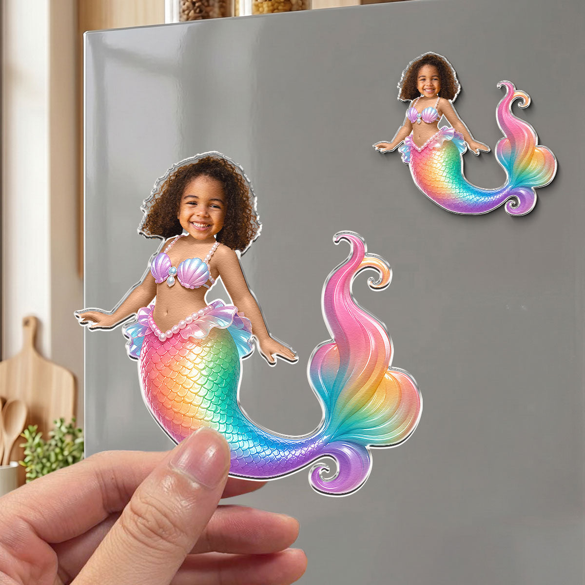 Mermaid, Unicorn, Princess - Gifts For Daughter, Granddaugter, Little Girls - Personalized Magnet