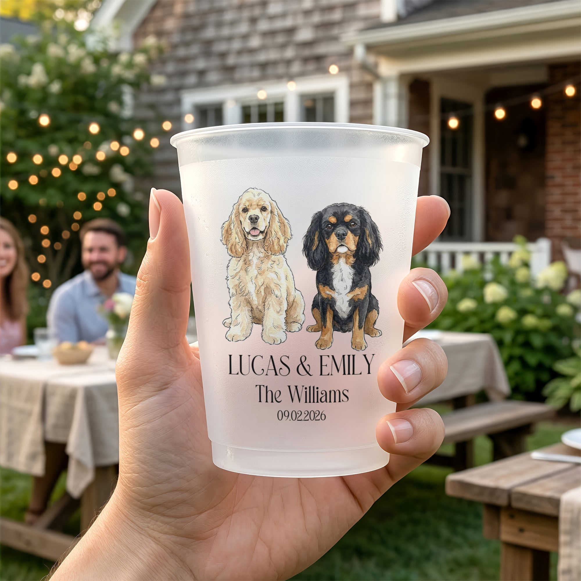 Mommy & Daddy Got Married Custom Pet Portrait Watercolor Wedding Favors - Personalized Cups