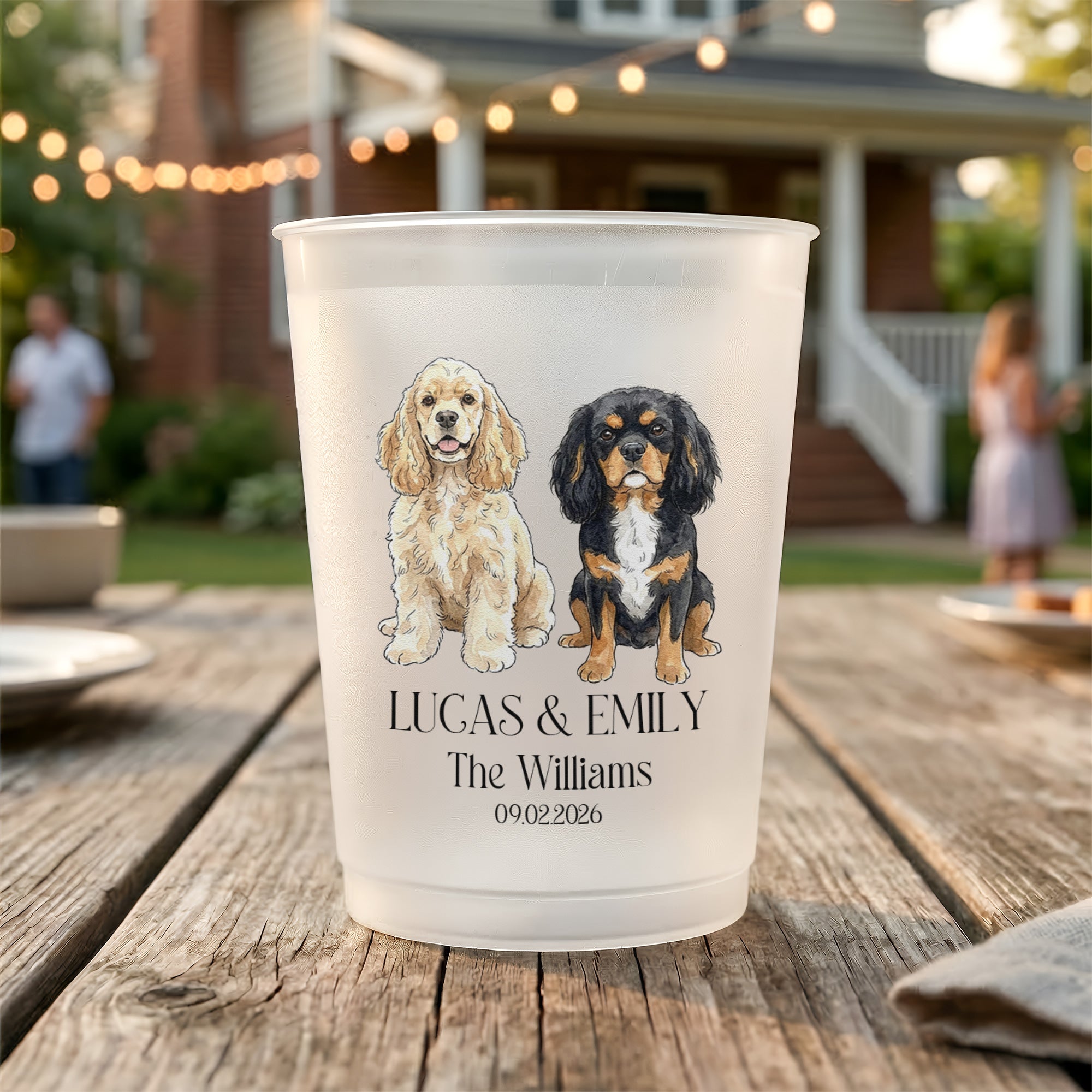 Mommy & Daddy Got Married Custom Pet Portrait Watercolor Wedding Favors - Personalized Cups