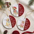 My First Christmas Dog Cat Custom Photo Watercolor - Personalized Ornament