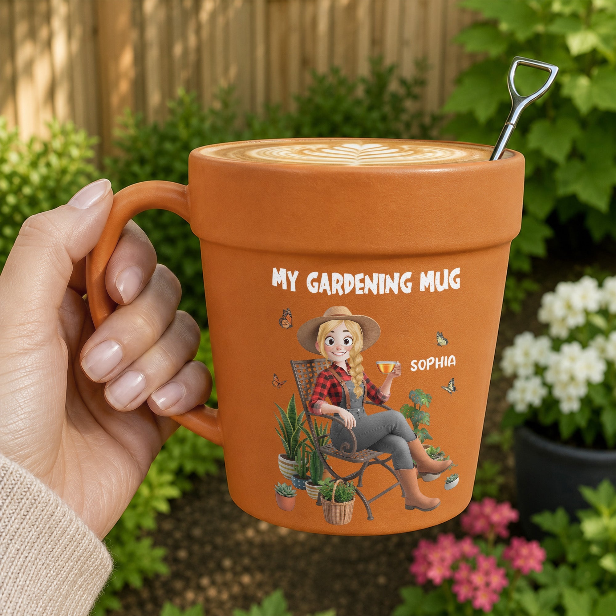 My Gardening Mug - Custom With Birthflower & Cute Character, Gifts For Her - Personalized Mug