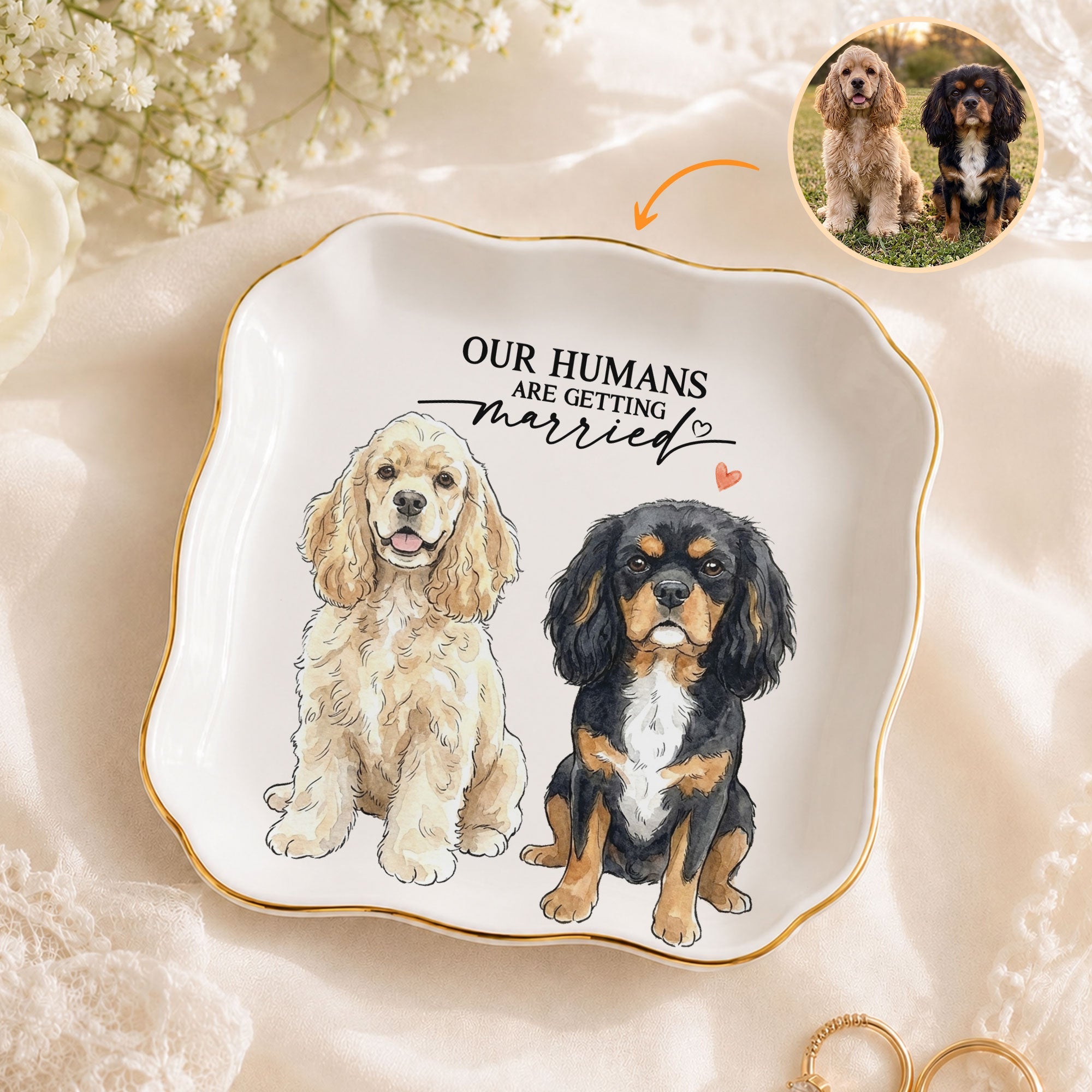 My Humans Are Getting Married Wedding Engagement Gifts For Bride - Personalized Jewelry Dish