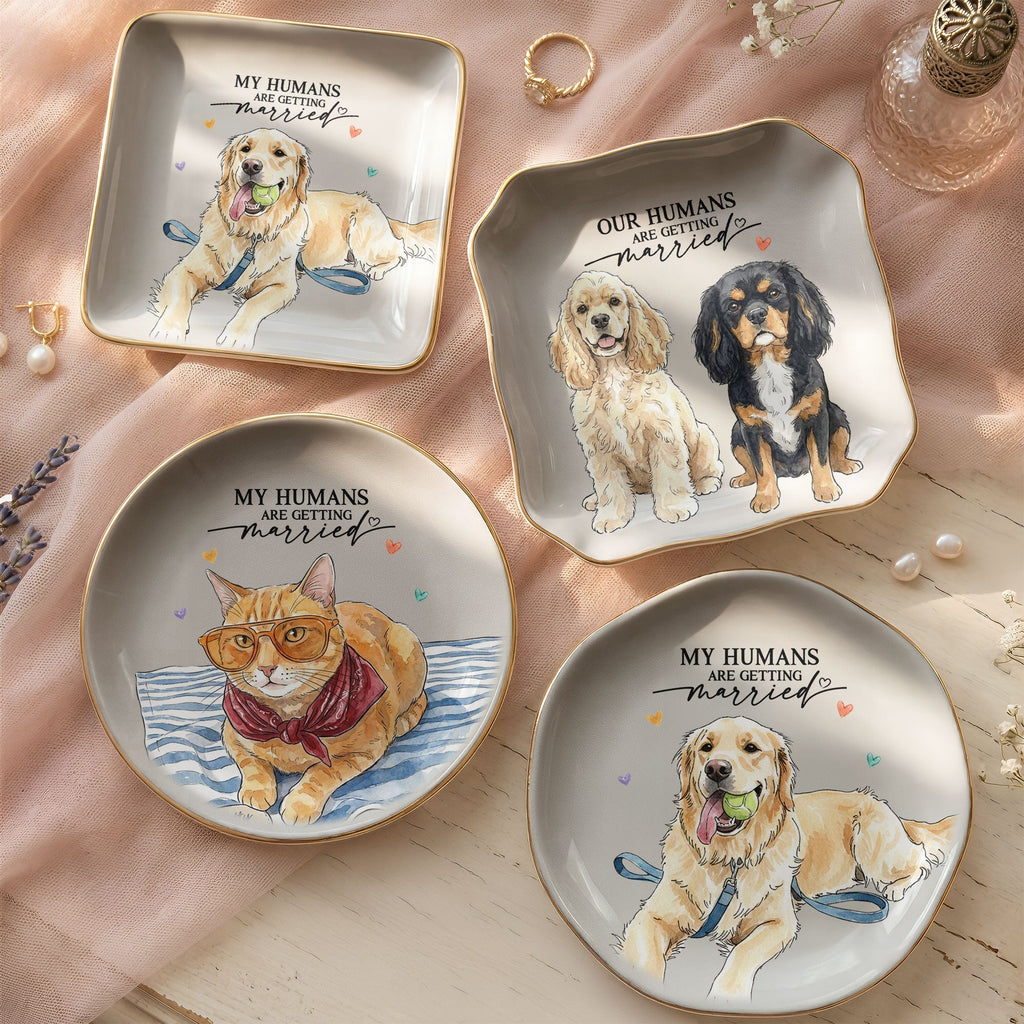 My Humans Are Getting Married Wedding Engagement Gifts For Bride - Personalized Jewelry Dish