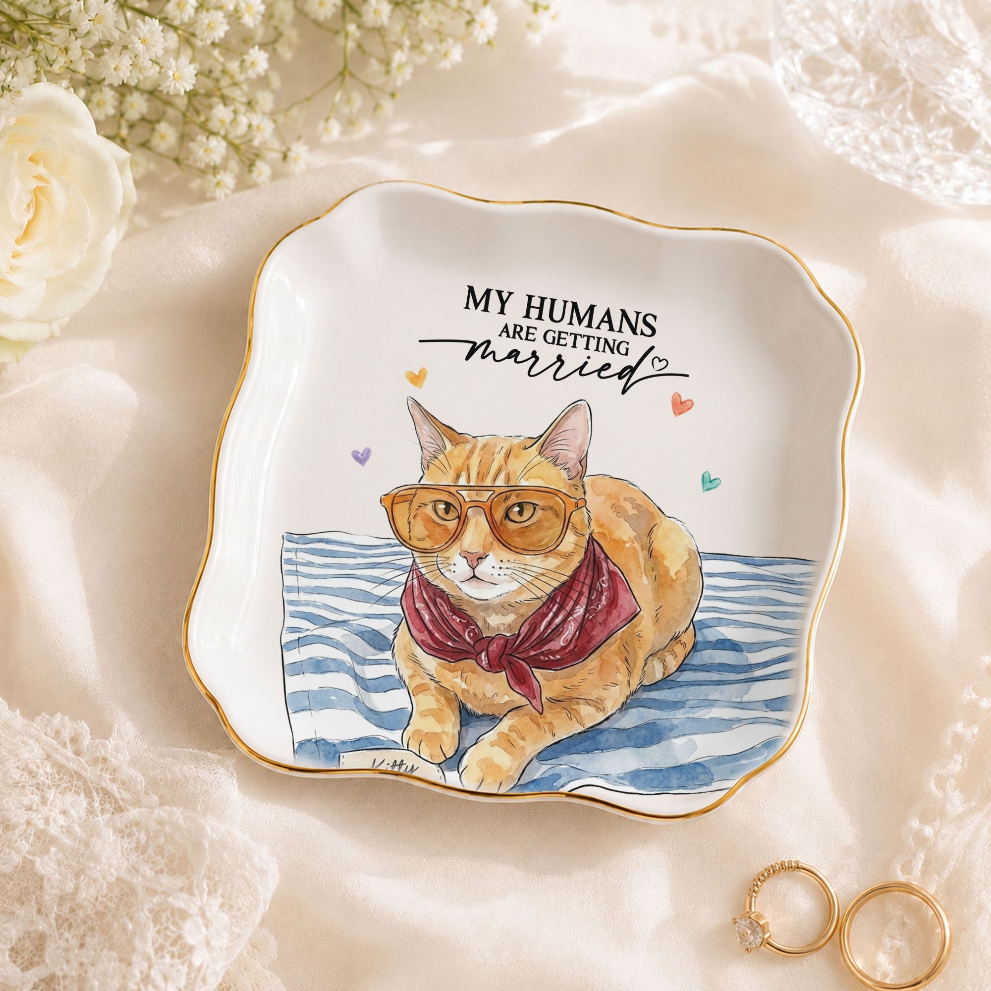 My Humans Are Getting Married Wedding Engagement Gifts For Bride - Personalized Jewelry Dish