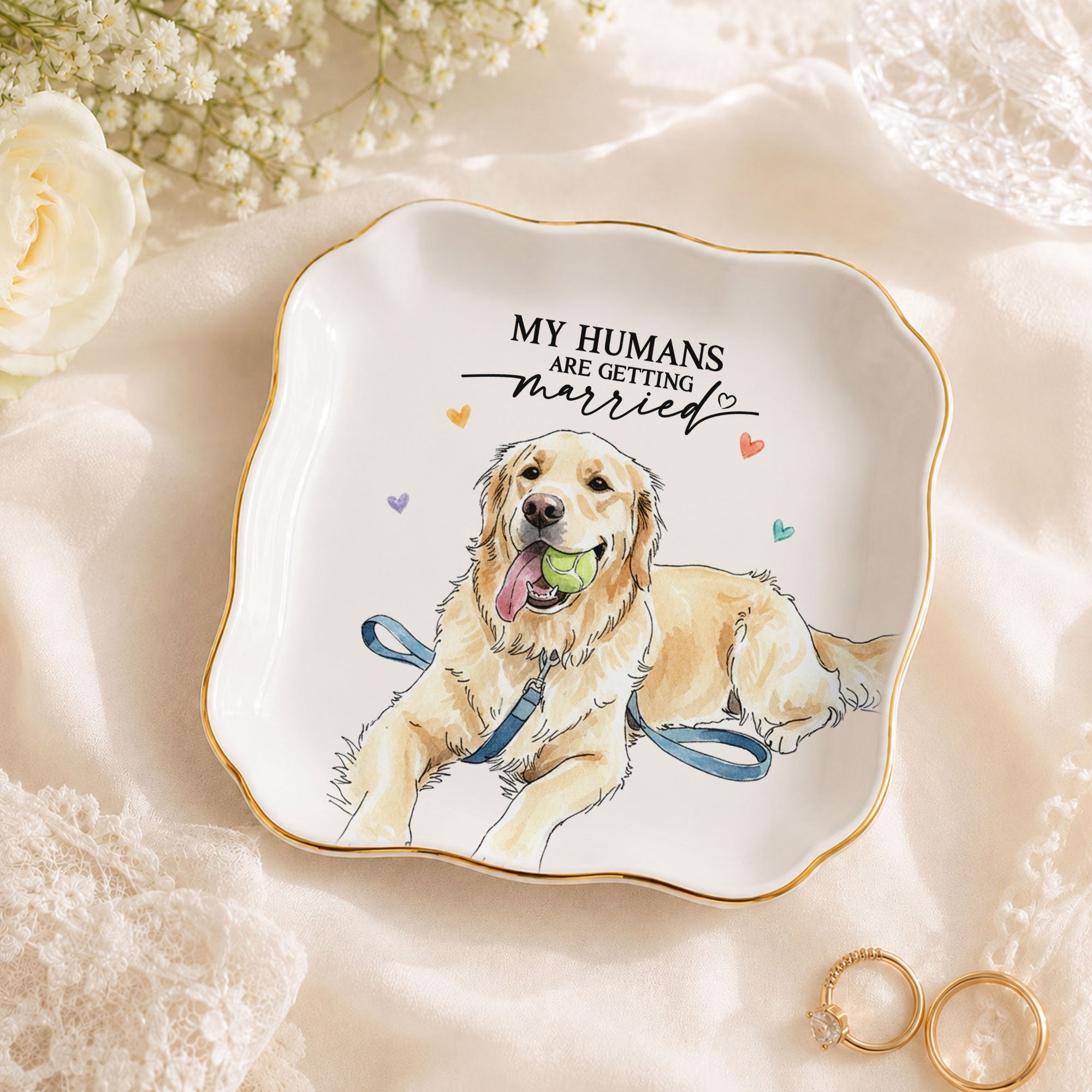 My Humans Are Getting Married Wedding Engagement Gifts For Bride - Personalized Jewelry Dish