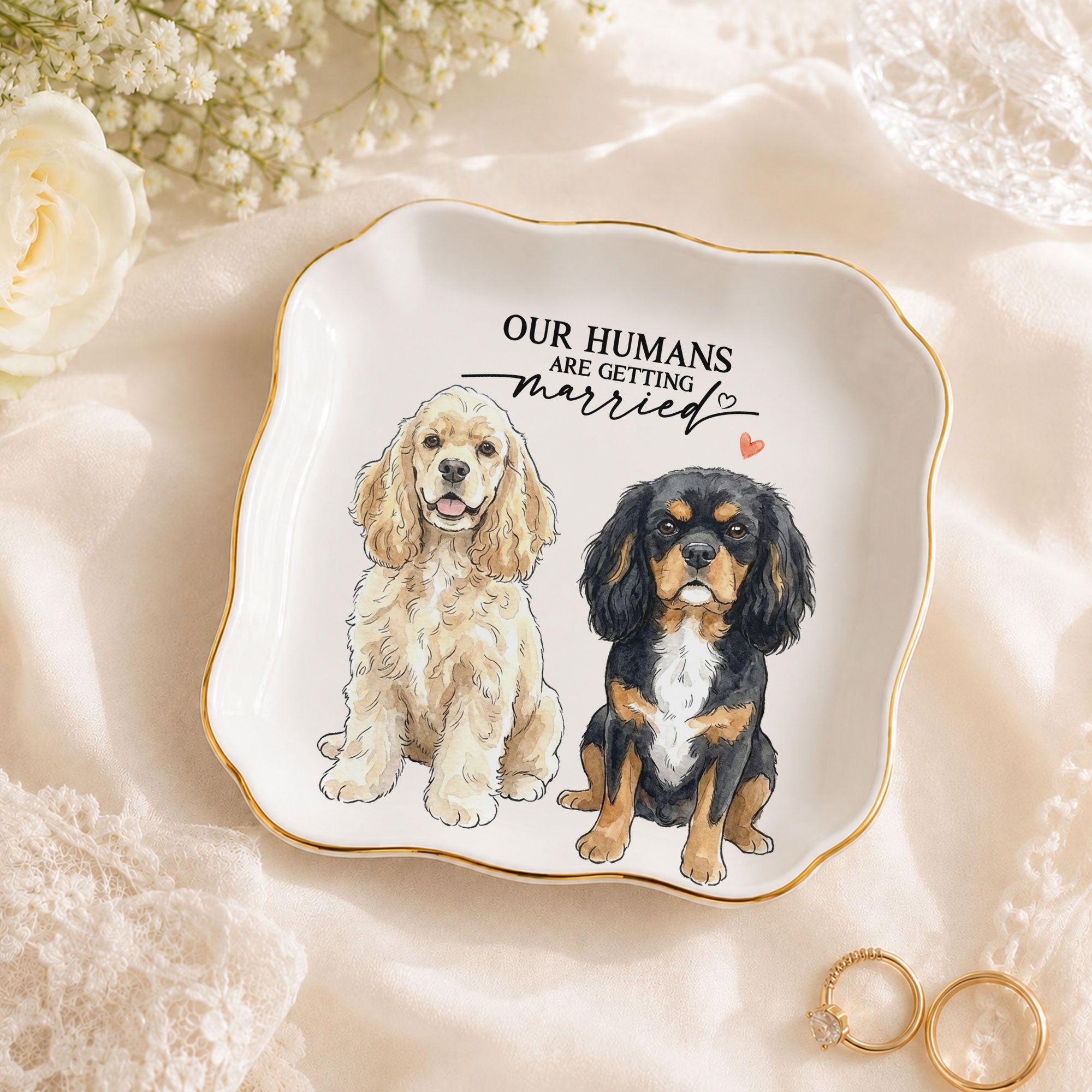My Humans Are Getting Married Wedding Engagement Gifts For Bride - Personalized Jewelry Dish