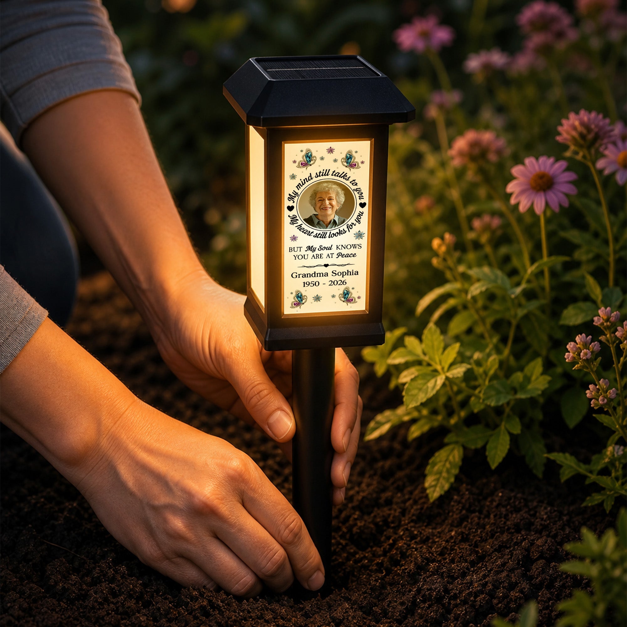 My Mind Still Talks To You - Personalized Solar Garden Light