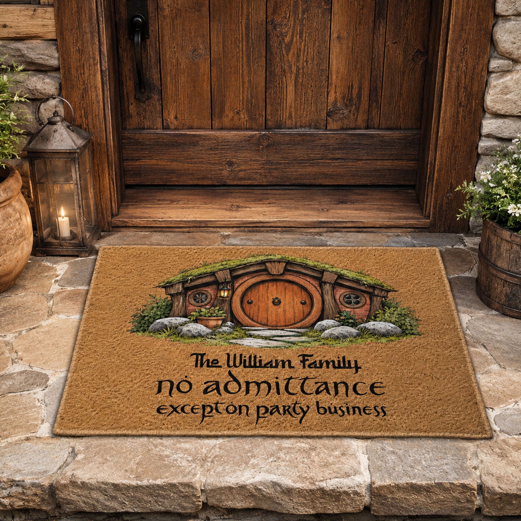 No Admittance Except On Party Business - Funny - Personalized Doormat