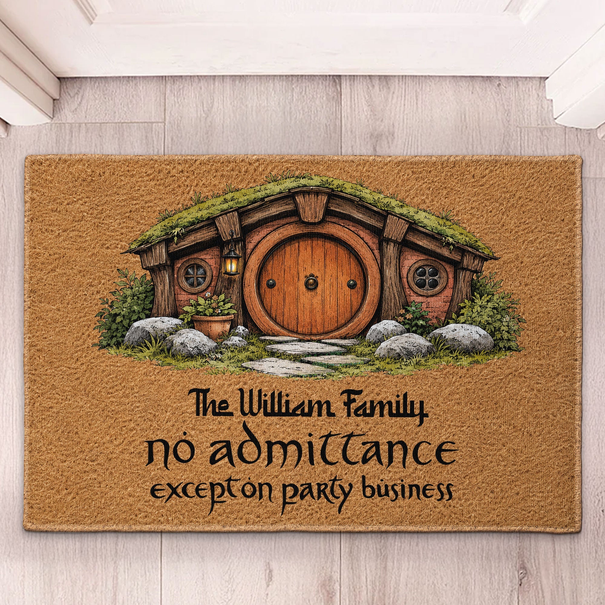 No Admittance Except On Party Business - Funny - Personalized Doormat