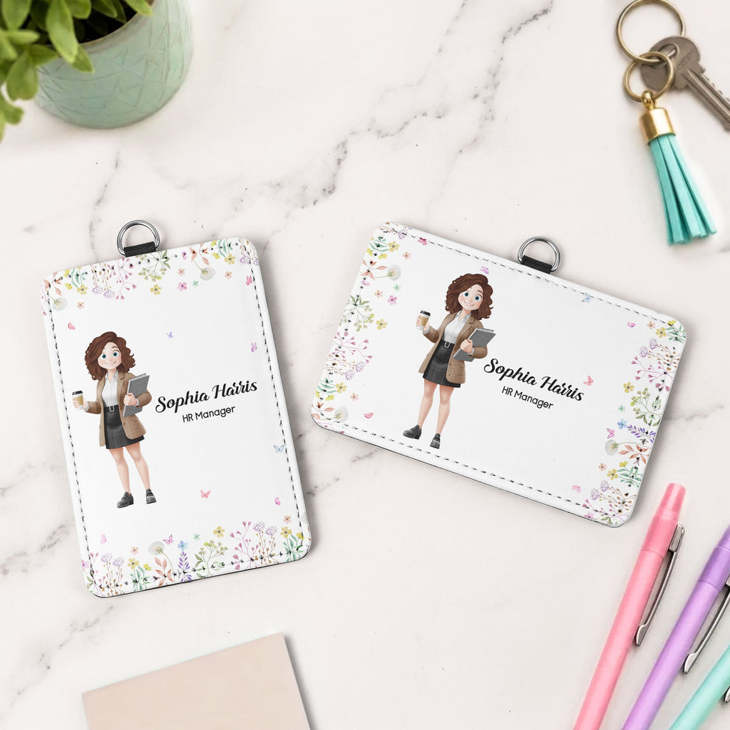 Office Cartoon Gift For Colleagues, Coworkers, Boss, Teacher - Personalized Badge Holder